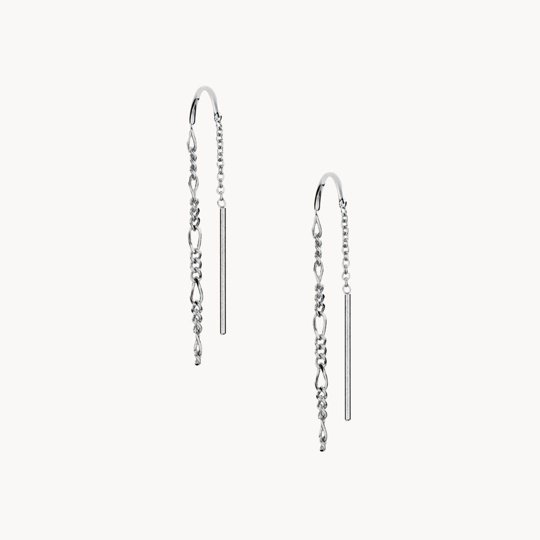 Figaro Silver Chain Earrings