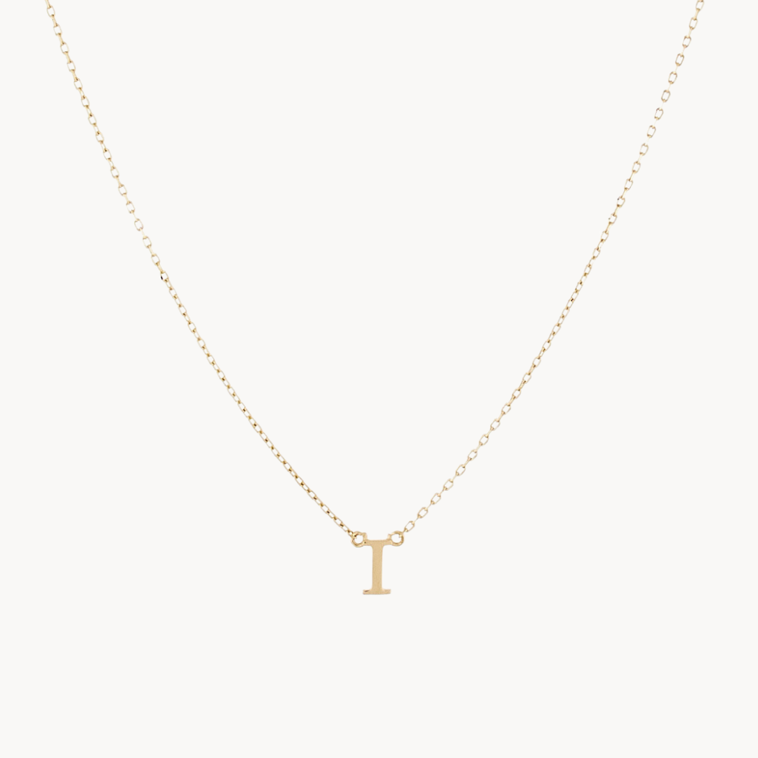 Classic Baby Initial Necklace – Solid Gold
