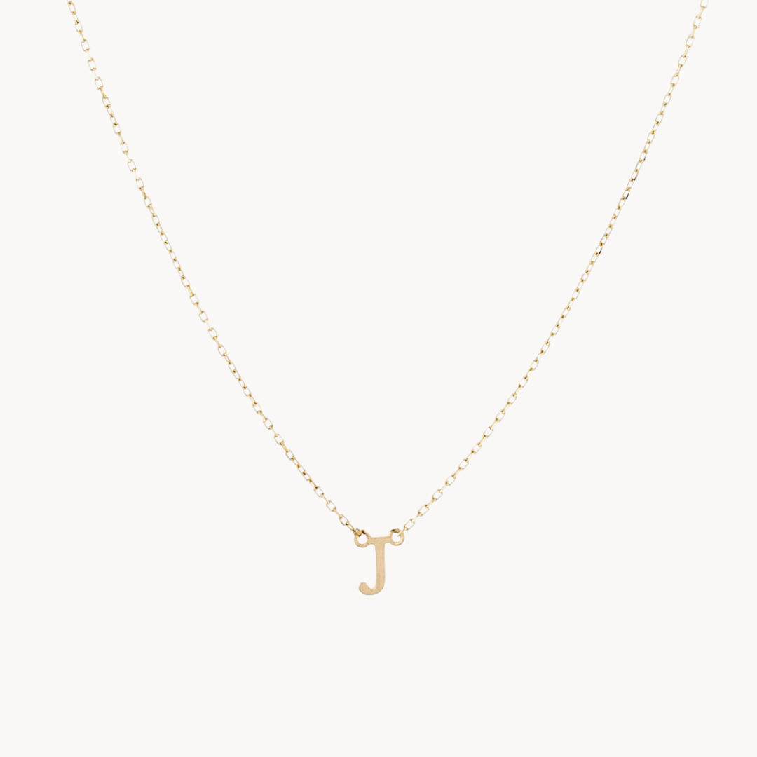 Classic Baby Initial Necklace – Solid Gold