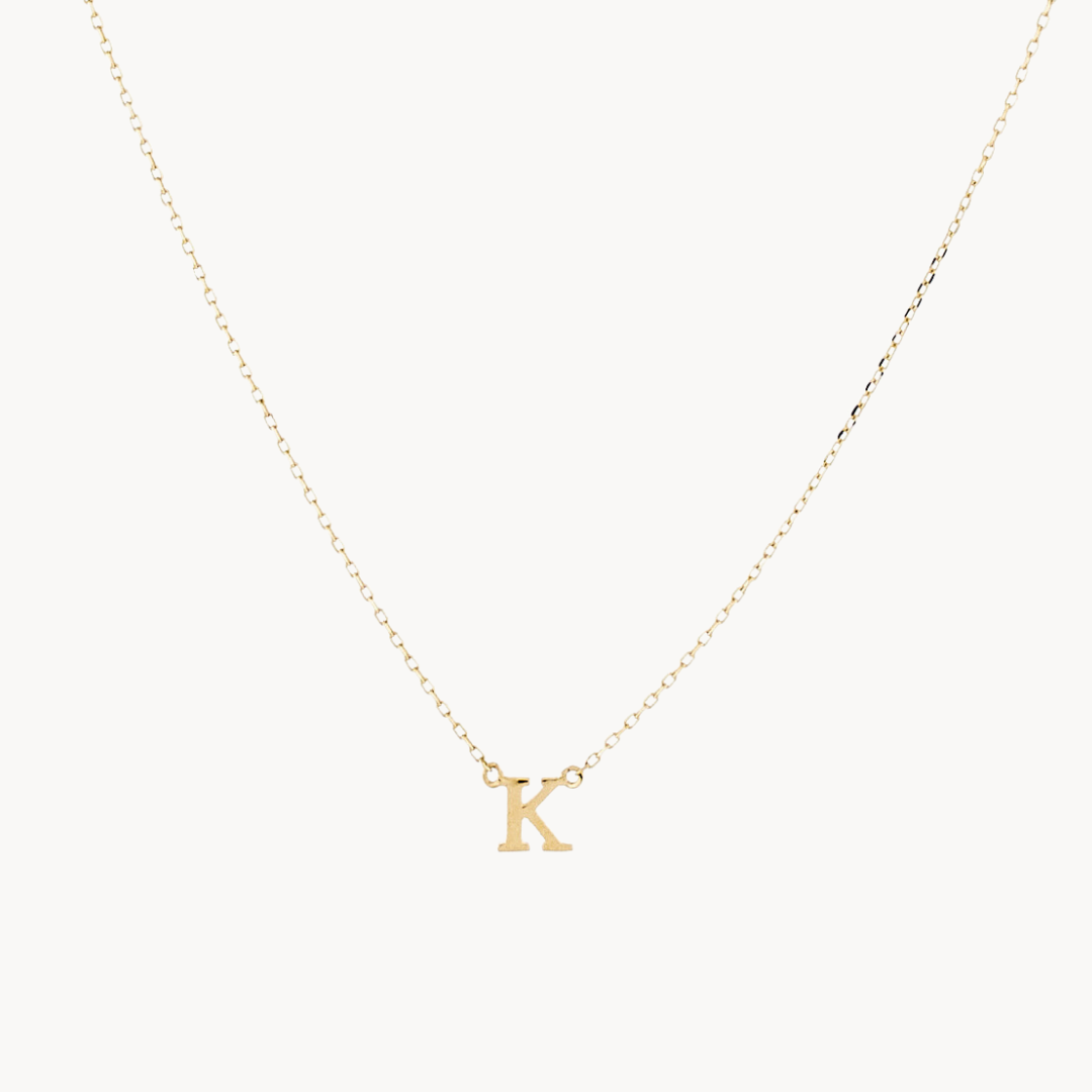 Classic Baby Initial Necklace – Solid Gold