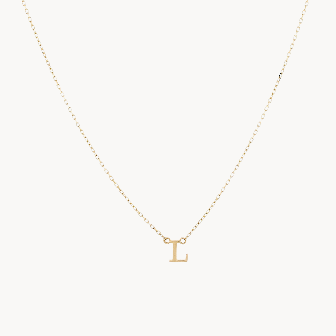 Classic Baby Initial Necklace – Solid Gold