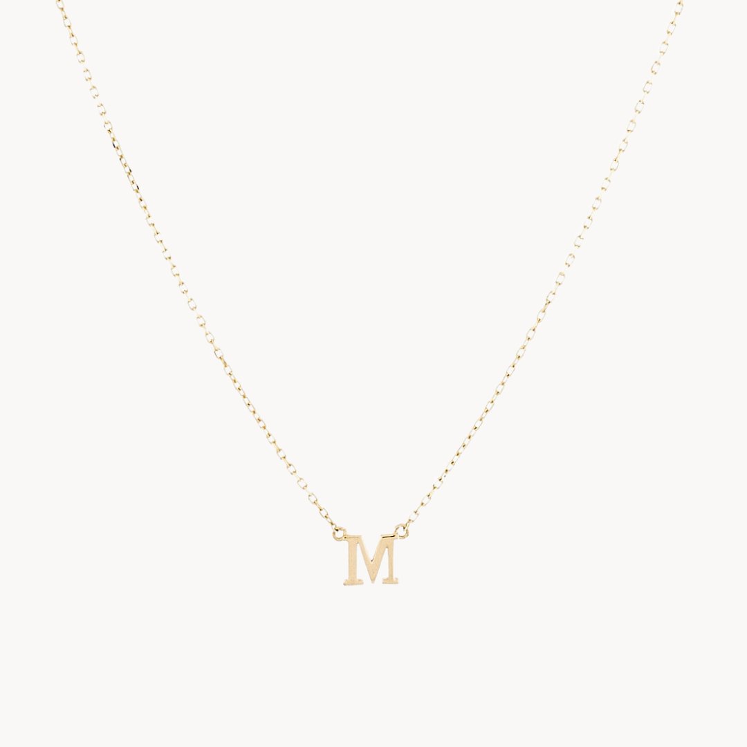 Classic Baby Initial Necklace – Solid Gold