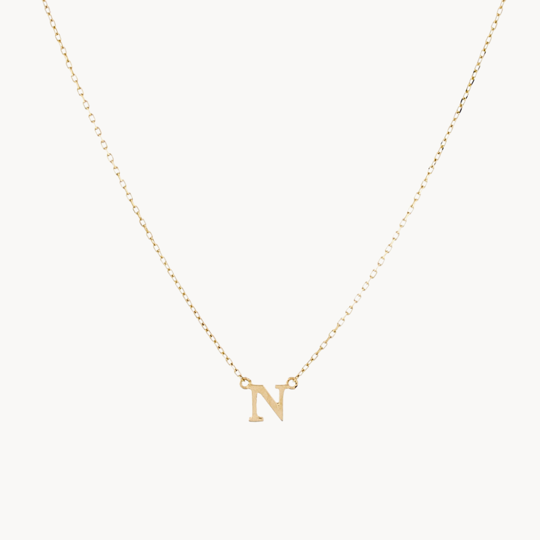 Classic Baby Initial Necklace – Solid Gold