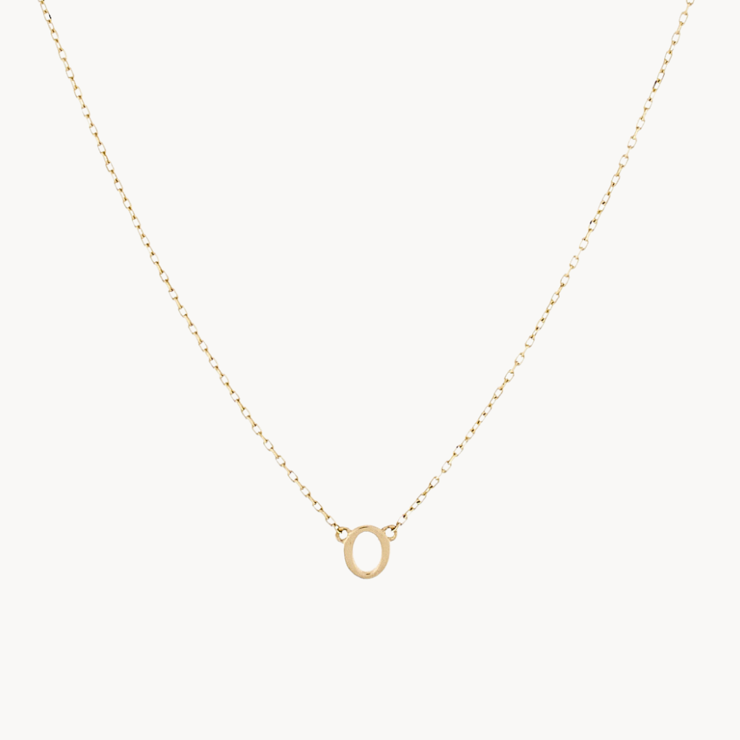 Classic Baby Initial Necklace – Solid Gold