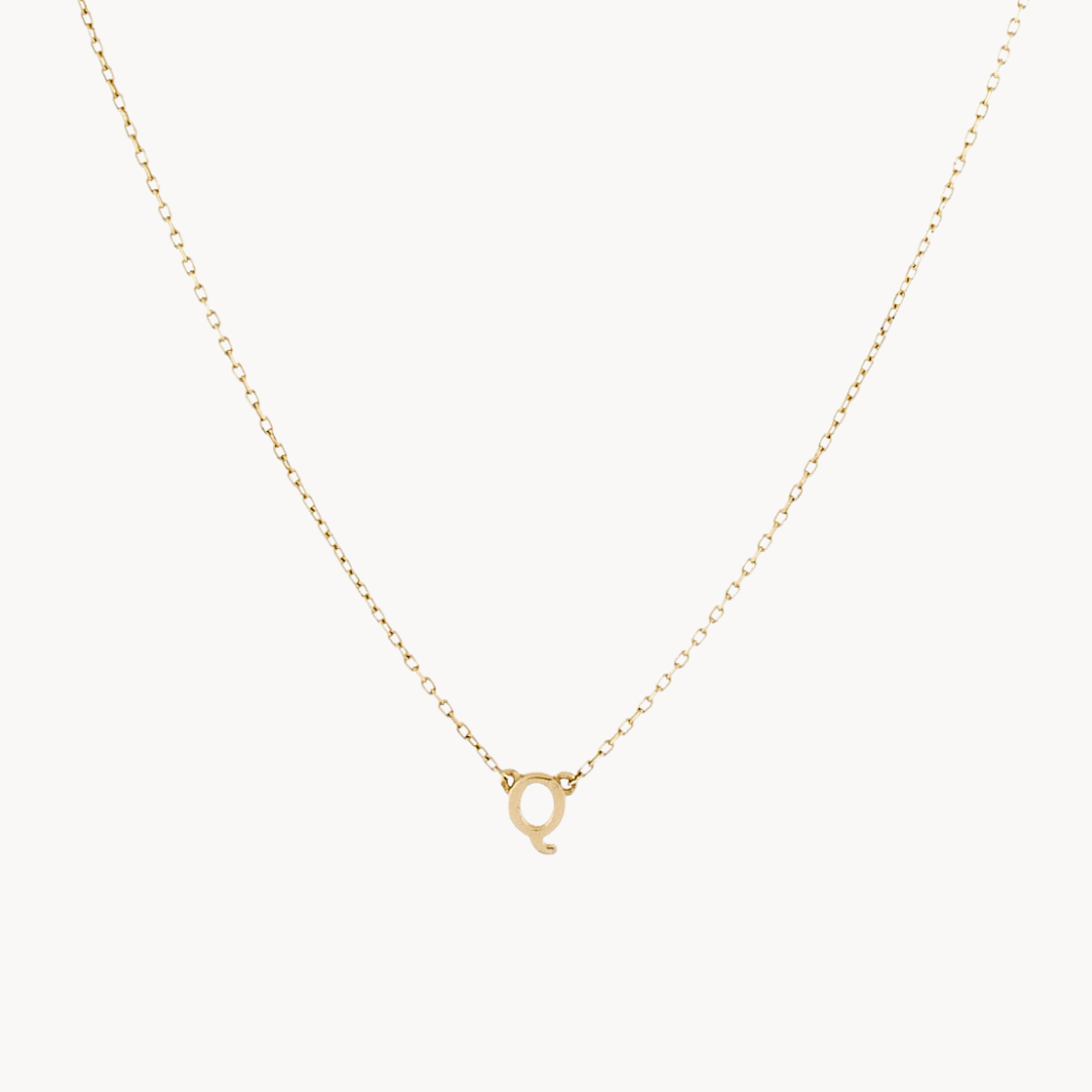14K Solid Gold Baby Initial Necklace Esq Jewellery