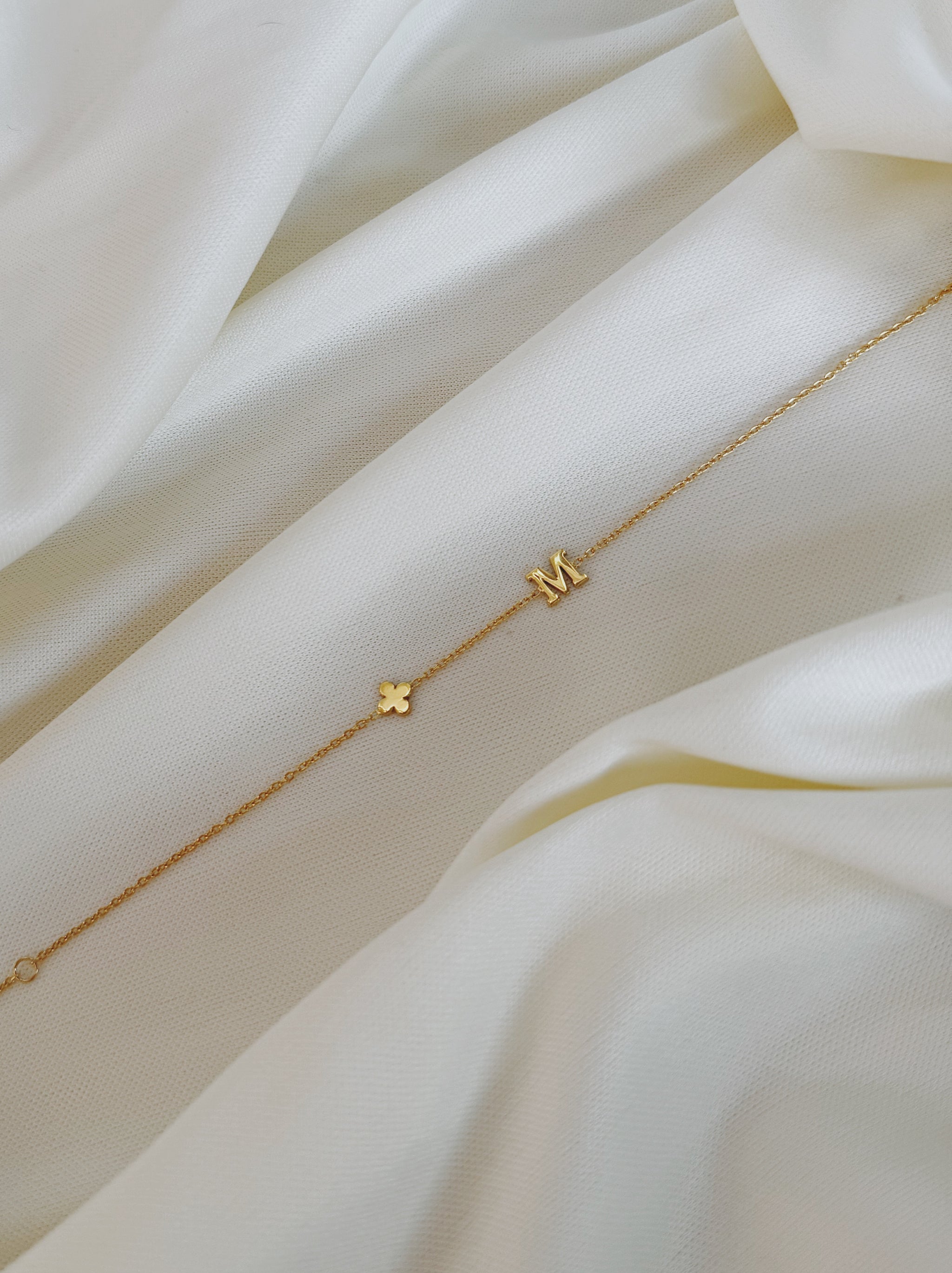 Baby Initial & Symbol Bracelet – Gold Plated (Handmade to Order)