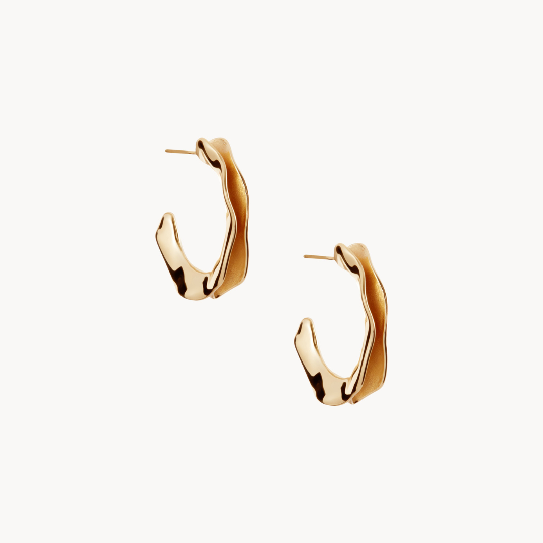 Ripple Gold Earrings