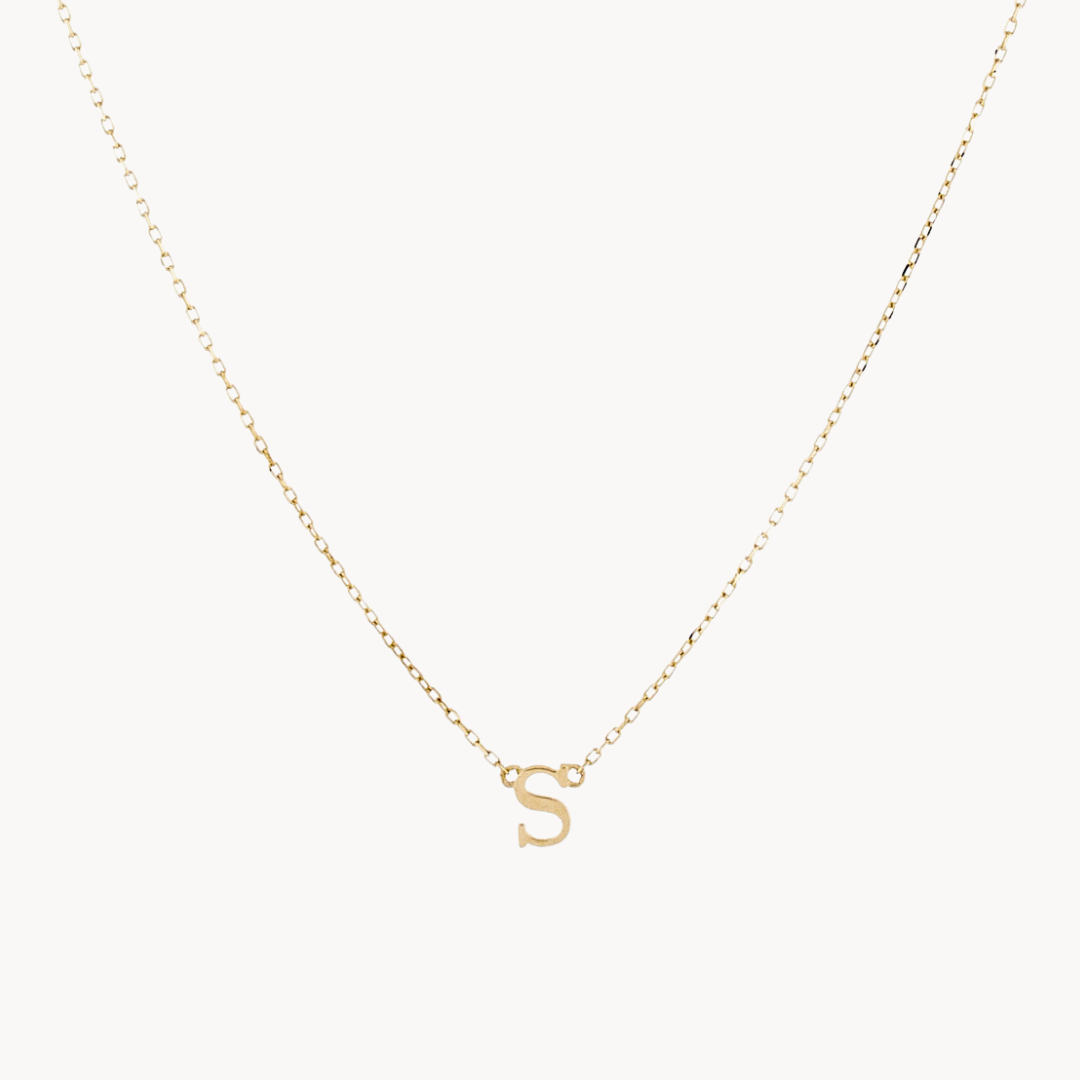 Classic Baby Initial Necklace – Solid Gold