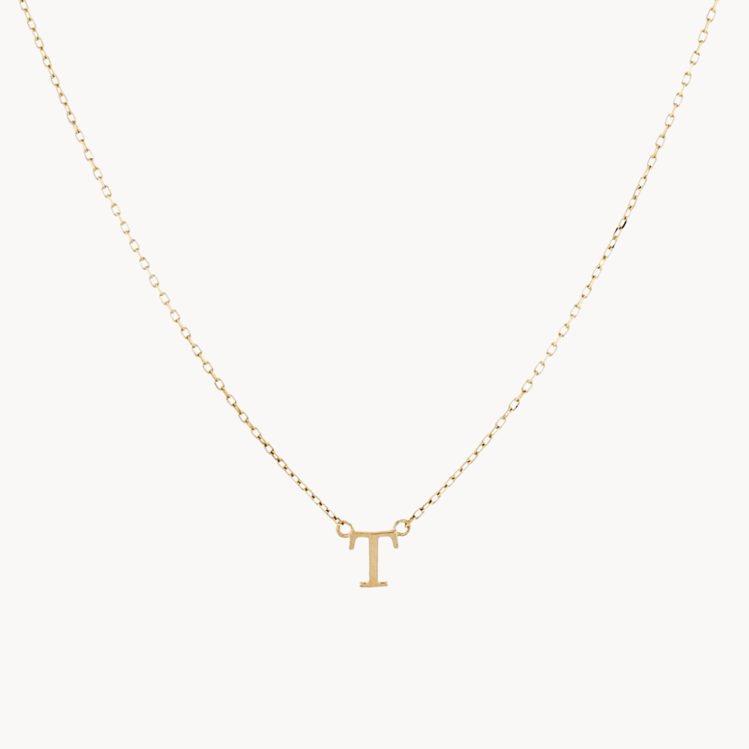 Classic Baby Initial Necklace – Solid Gold