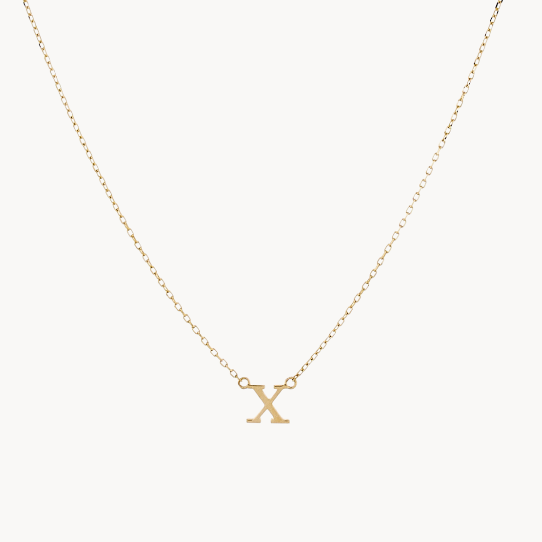 Classic Baby Initial Necklace – Solid Gold