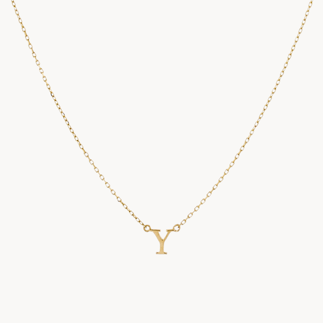Classic Baby Initial Necklace – Solid Gold