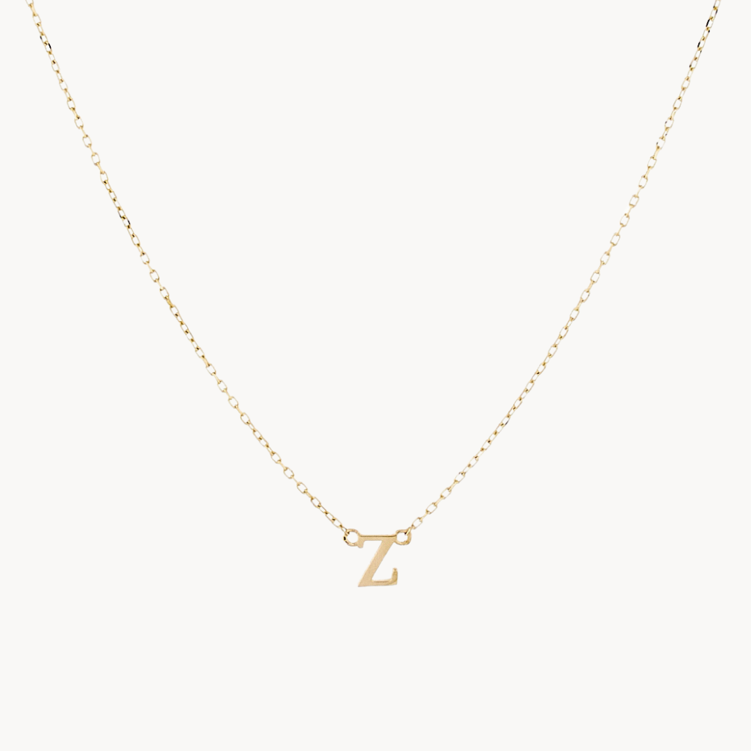 Classic Baby Initial Necklace – Solid Gold