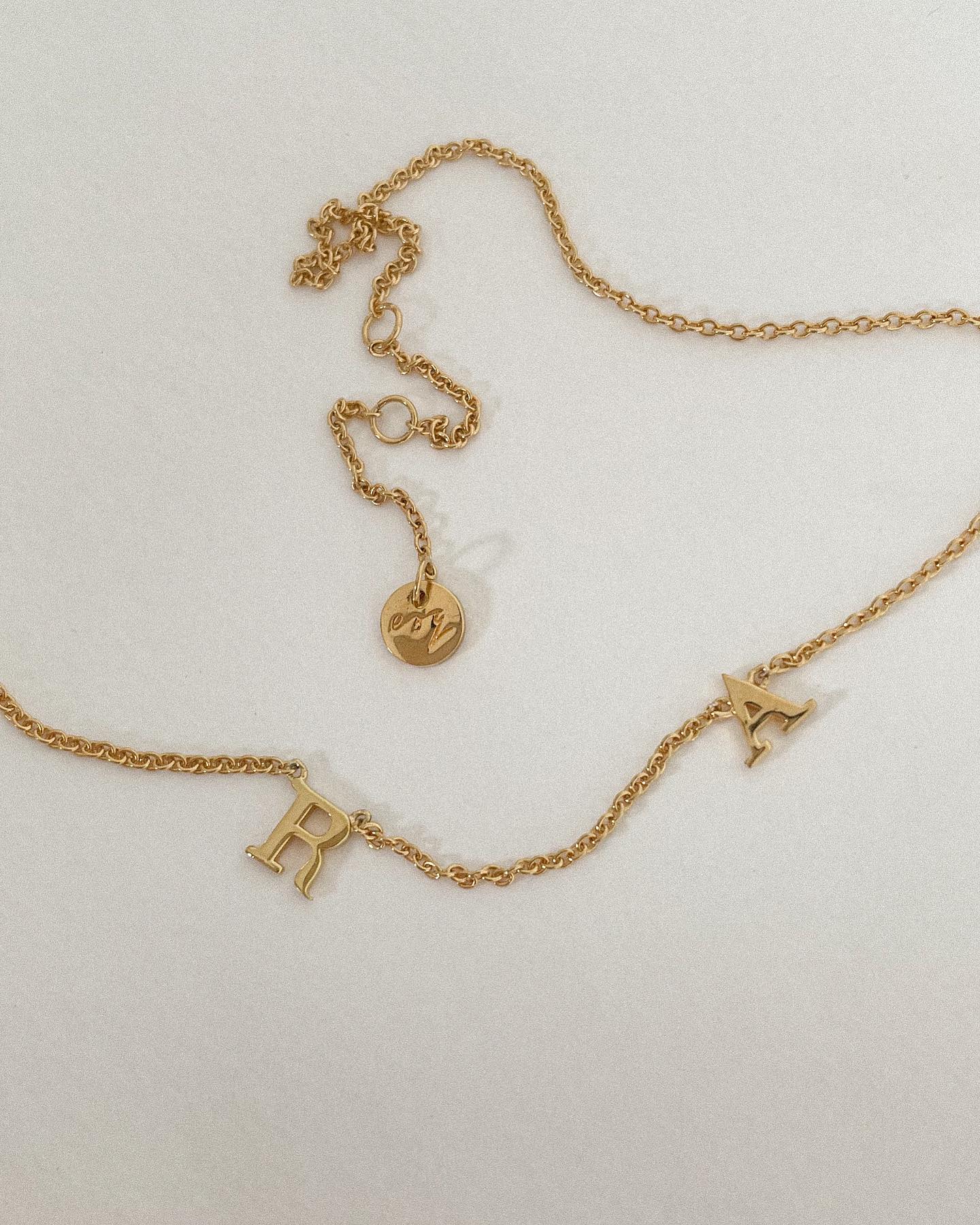 Baby Initial & Symbol Necklace – Solid Gold (Handmade to Order)