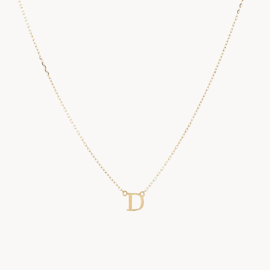 Classic Baby Initial Necklace – Solid Gold