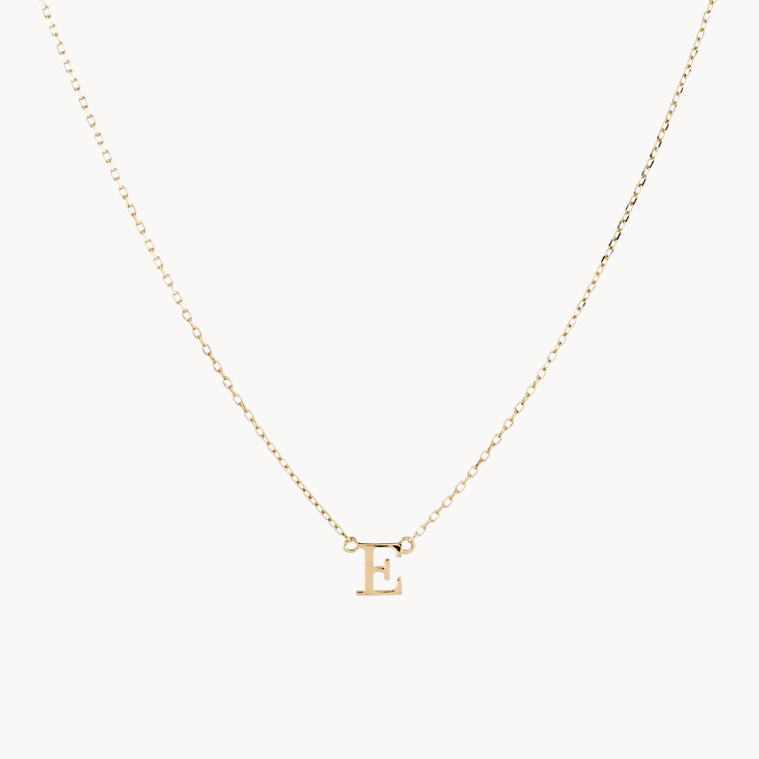 14K Solid Gold Baby Initial Necklace Esq Jewellery