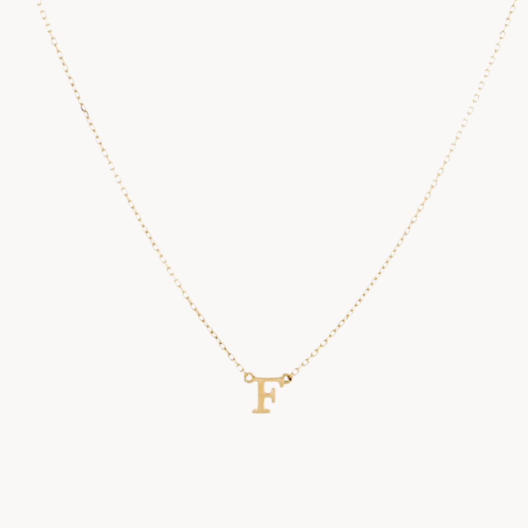 Classic Baby Initial Necklace – Solid Gold