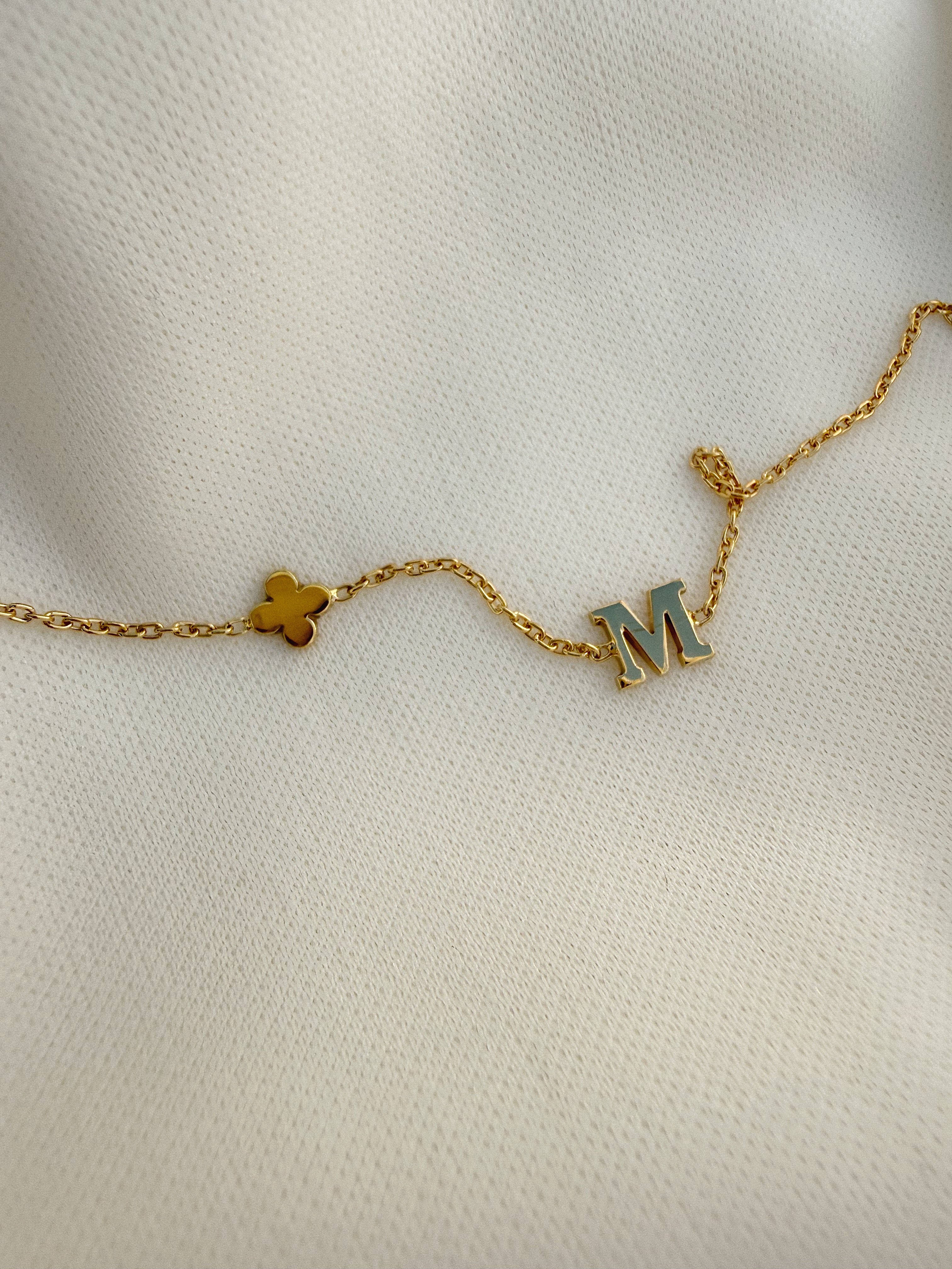 Baby Initial & Symbol Bracelet – Gold Plated (Handmade to Order)