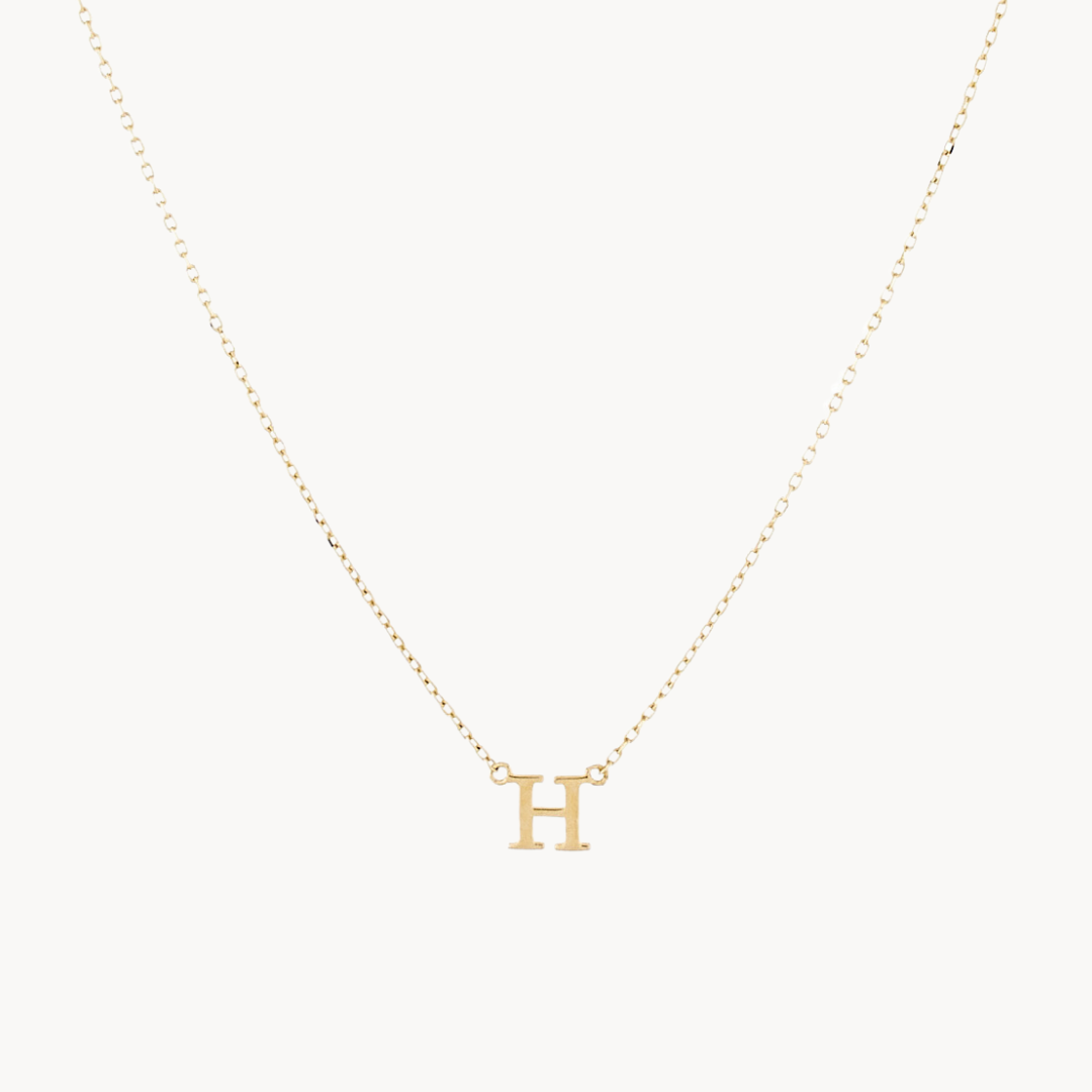 Classic Baby Initial Necklace – Solid Gold