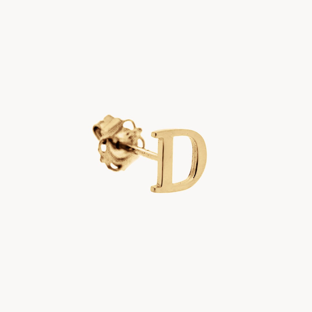 14K Gold Baby Initial Stud - Single