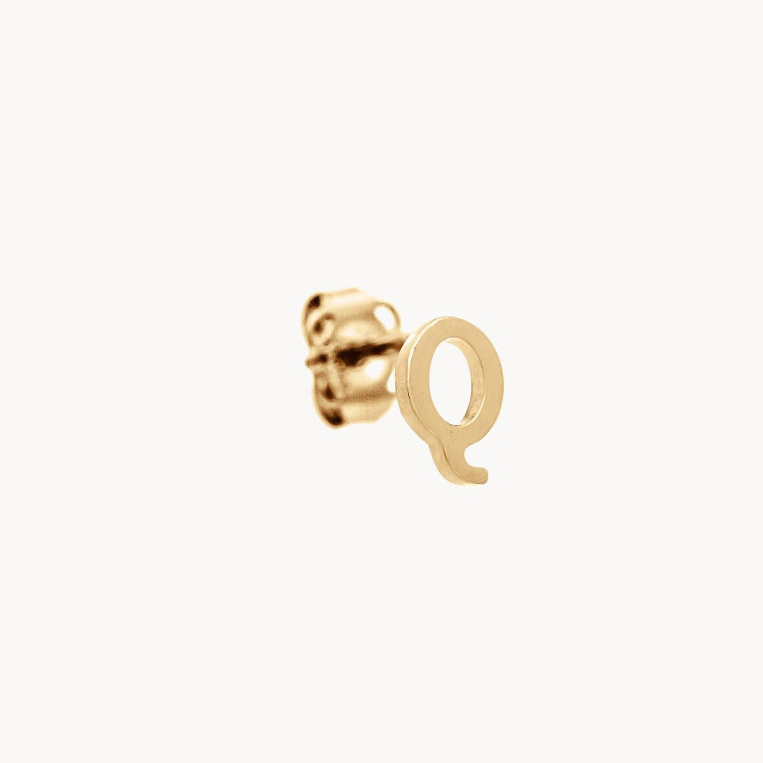 14K Gold Baby Initial Stud - Single