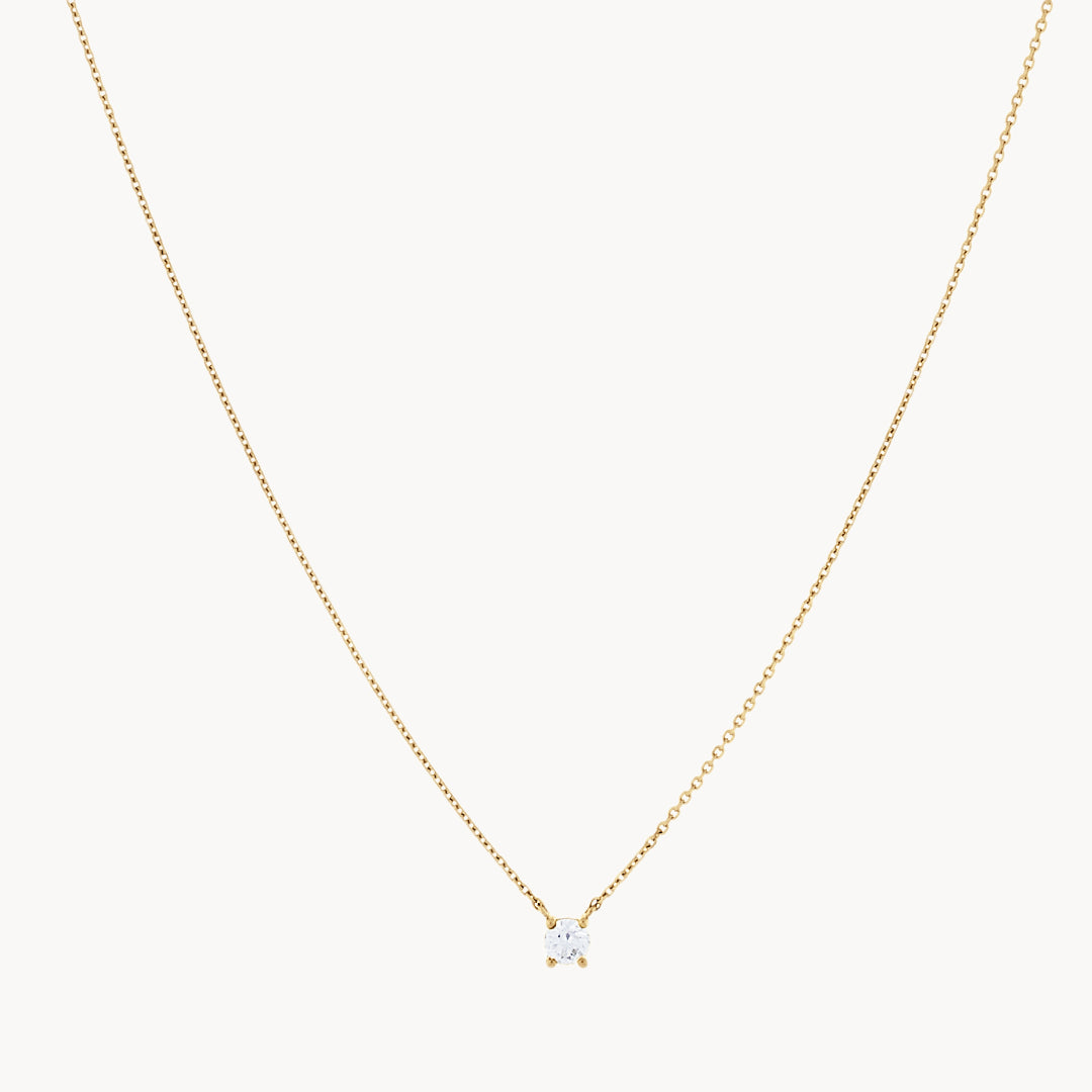 9K Gold Claw-Set Diamond Necklace