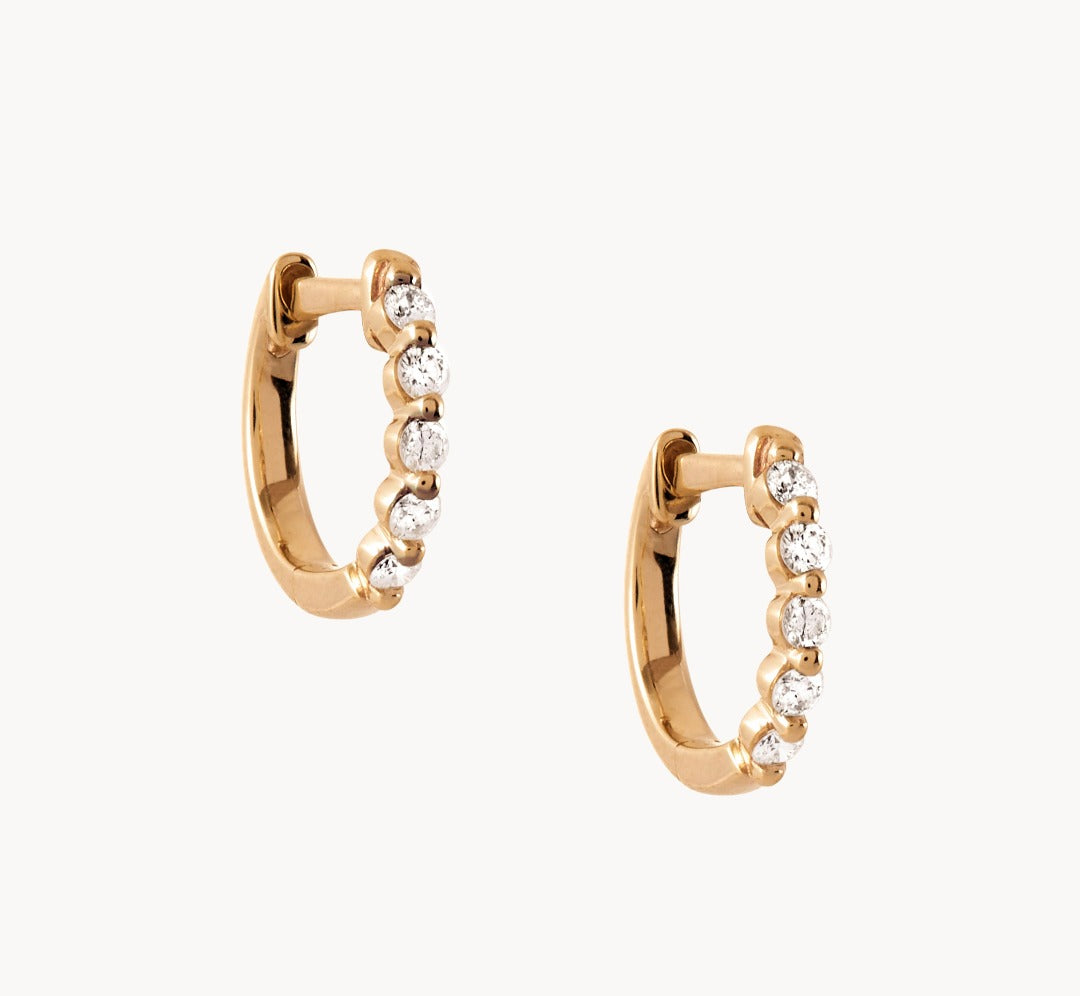 9K Diamond Huggie Earrings