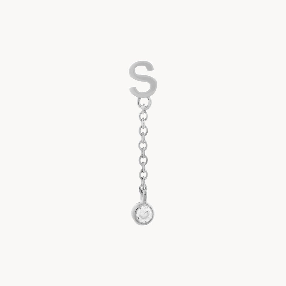 Baby Initial Silver Stud - Single