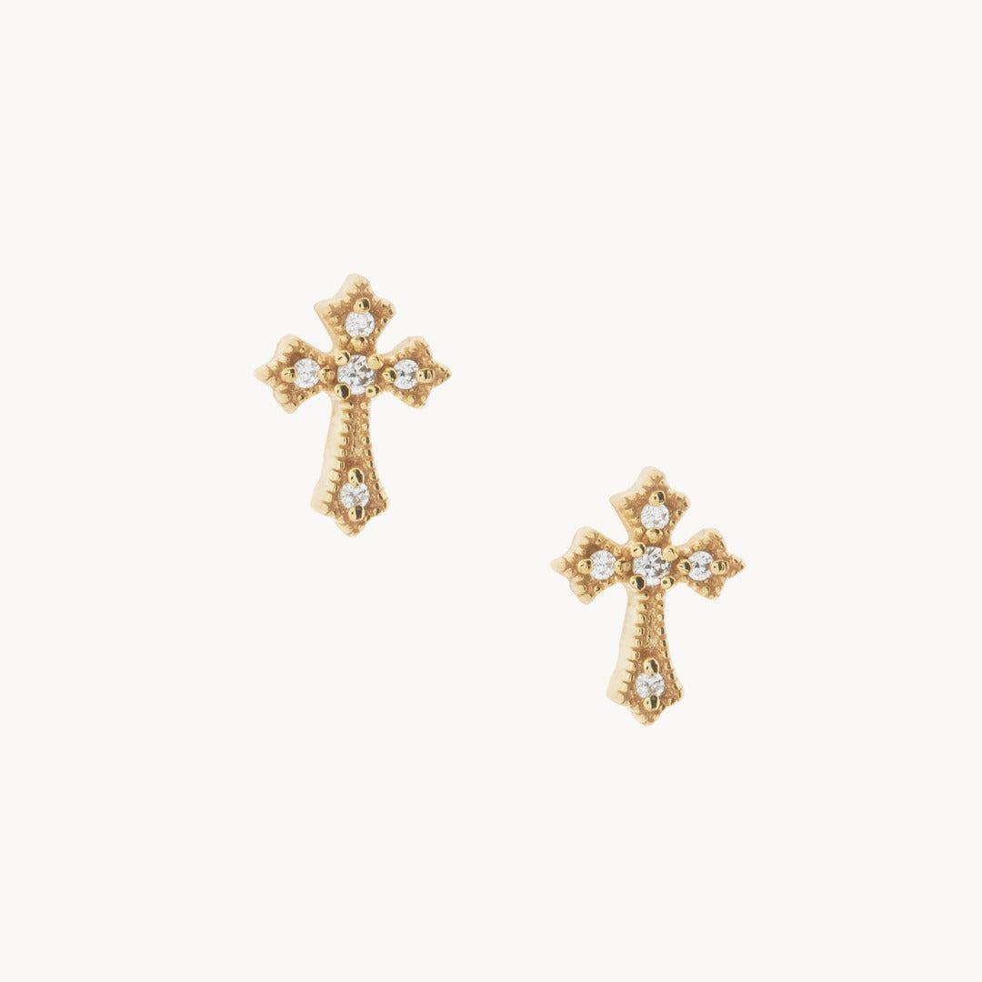 Cross Gold Studs