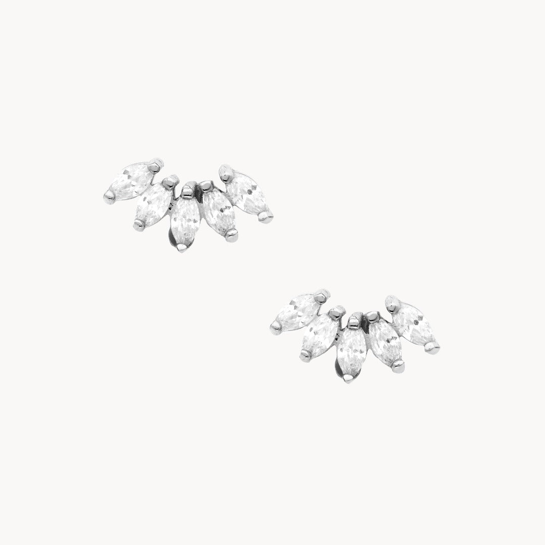 Fleur Silver Stud Earrings