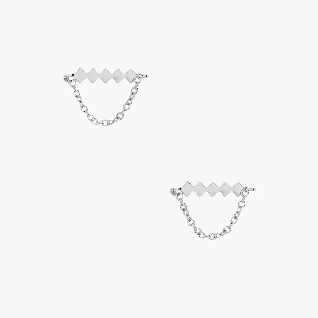 Jagger Silver Chain Earrings