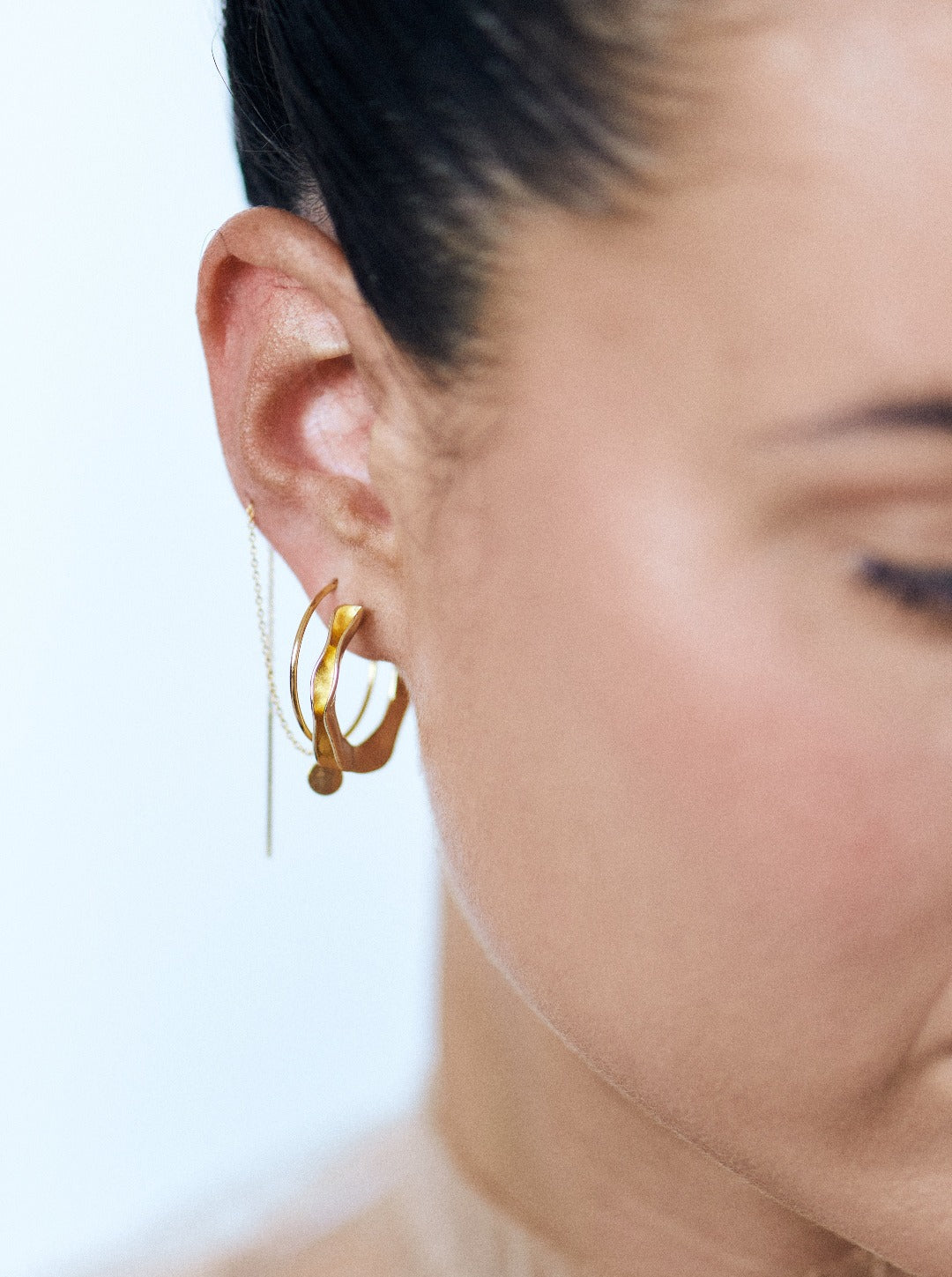 Ripple Gold Earrings