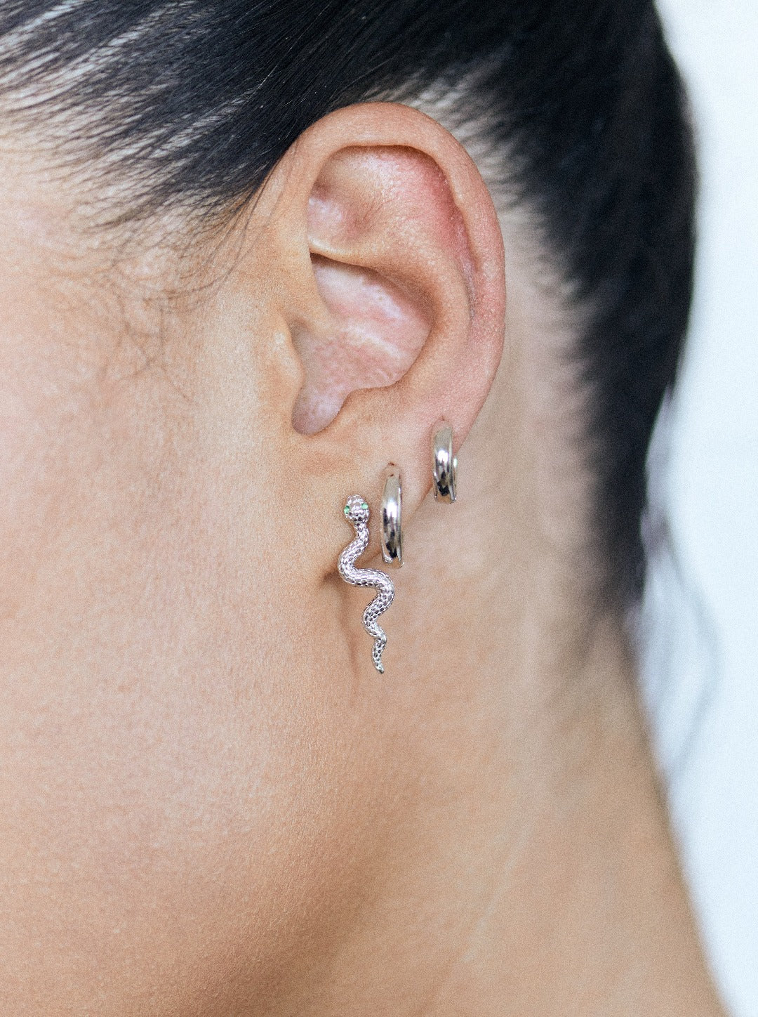Ren Silver Hoop Set