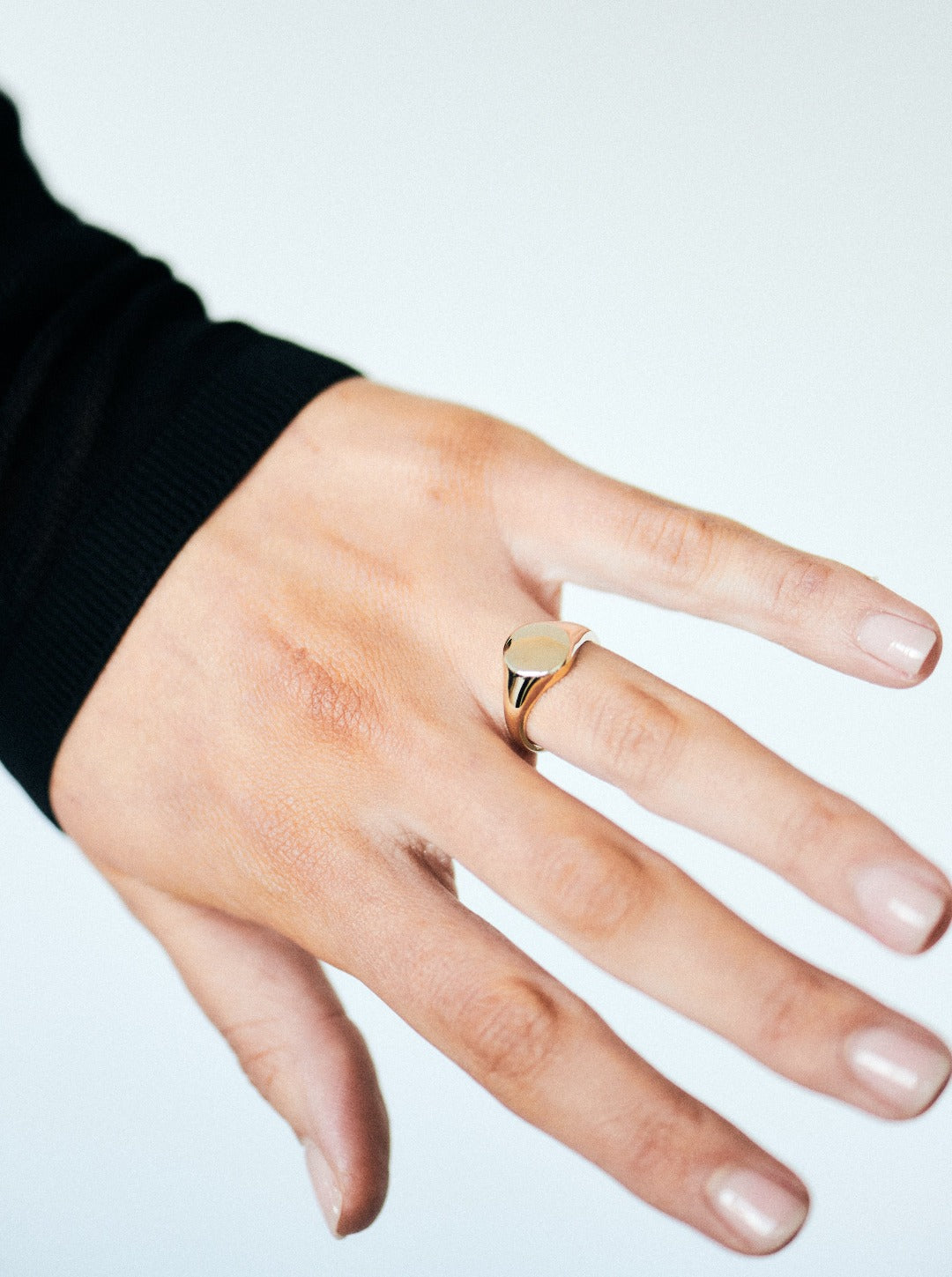 14K Gold Oval Signet Ring