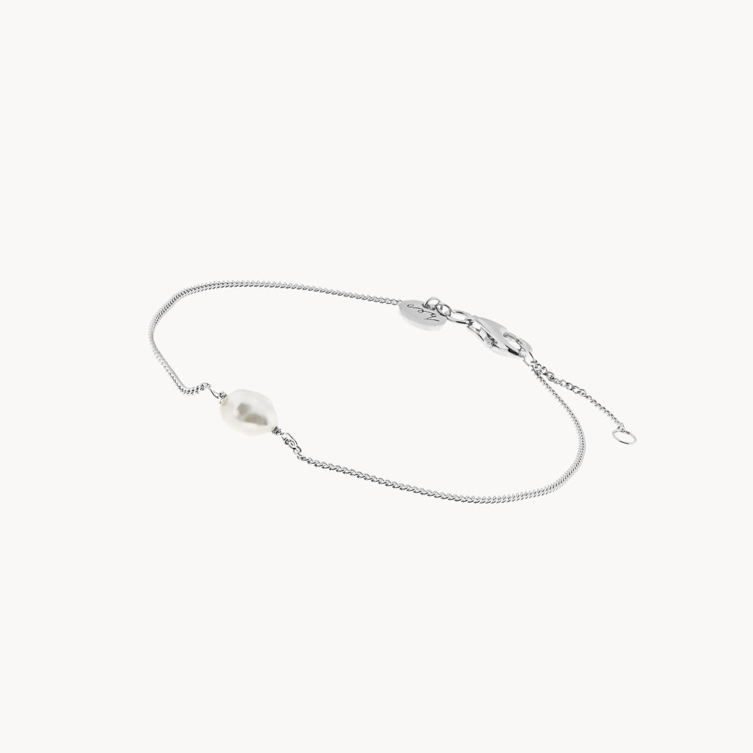 Keshi Pearl Silver Bracelet