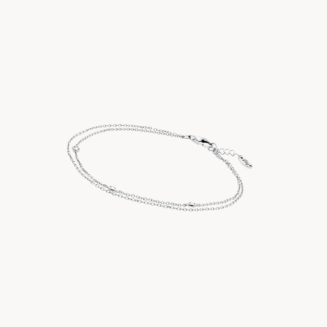 Lacey Double Chain Silver Bracelet