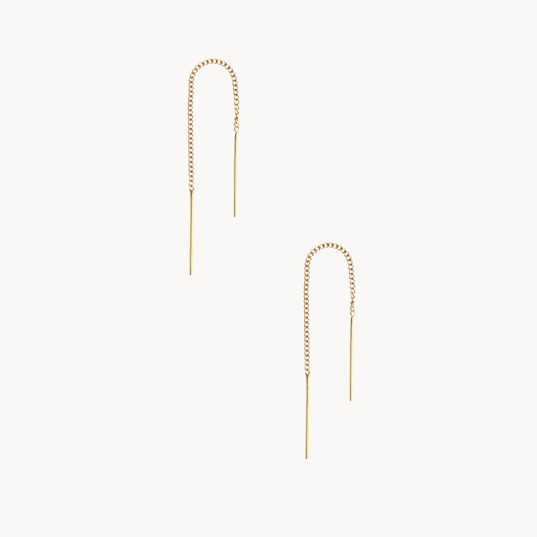 Lines Mini Gold Threader Earrings