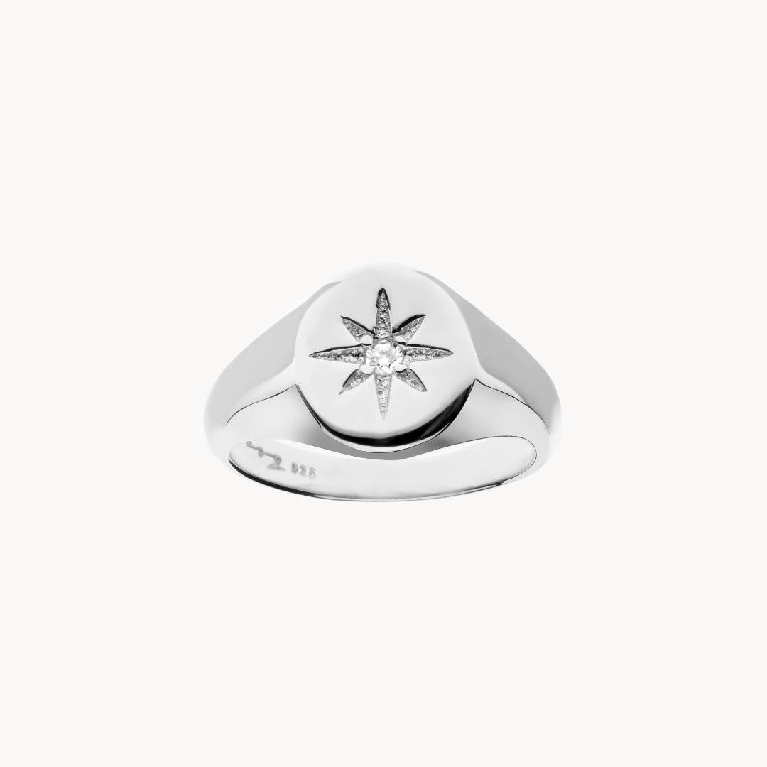 North Star Silver Signet Ring