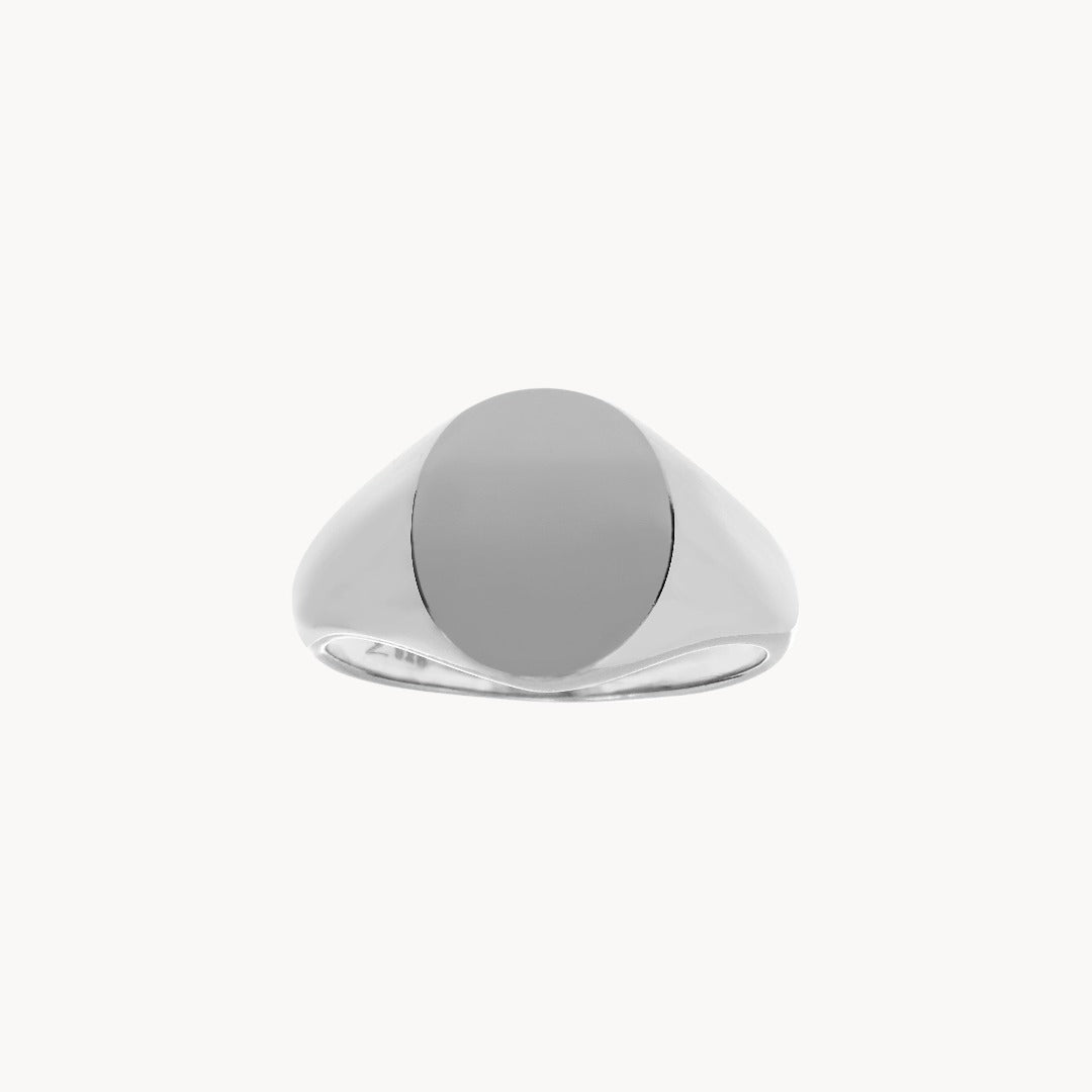 Oval Silver Signet Ring