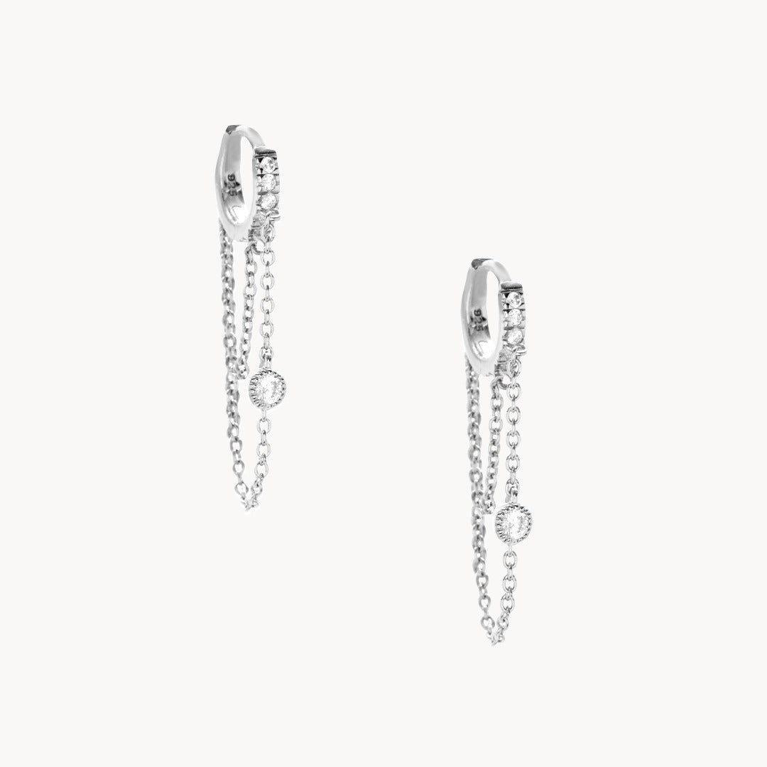 Perri Silver Chain Huggies