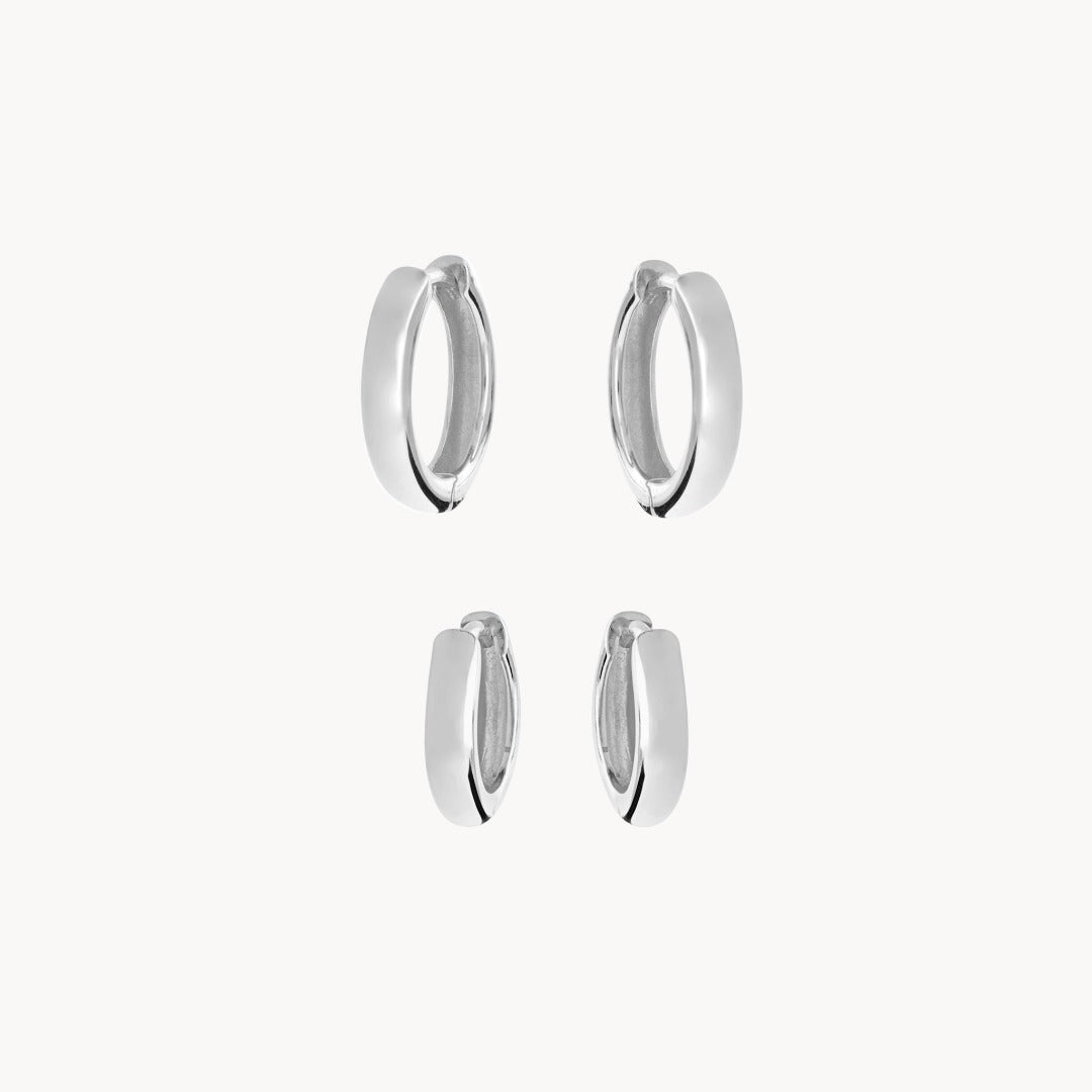 Ren Silver Hoop Set