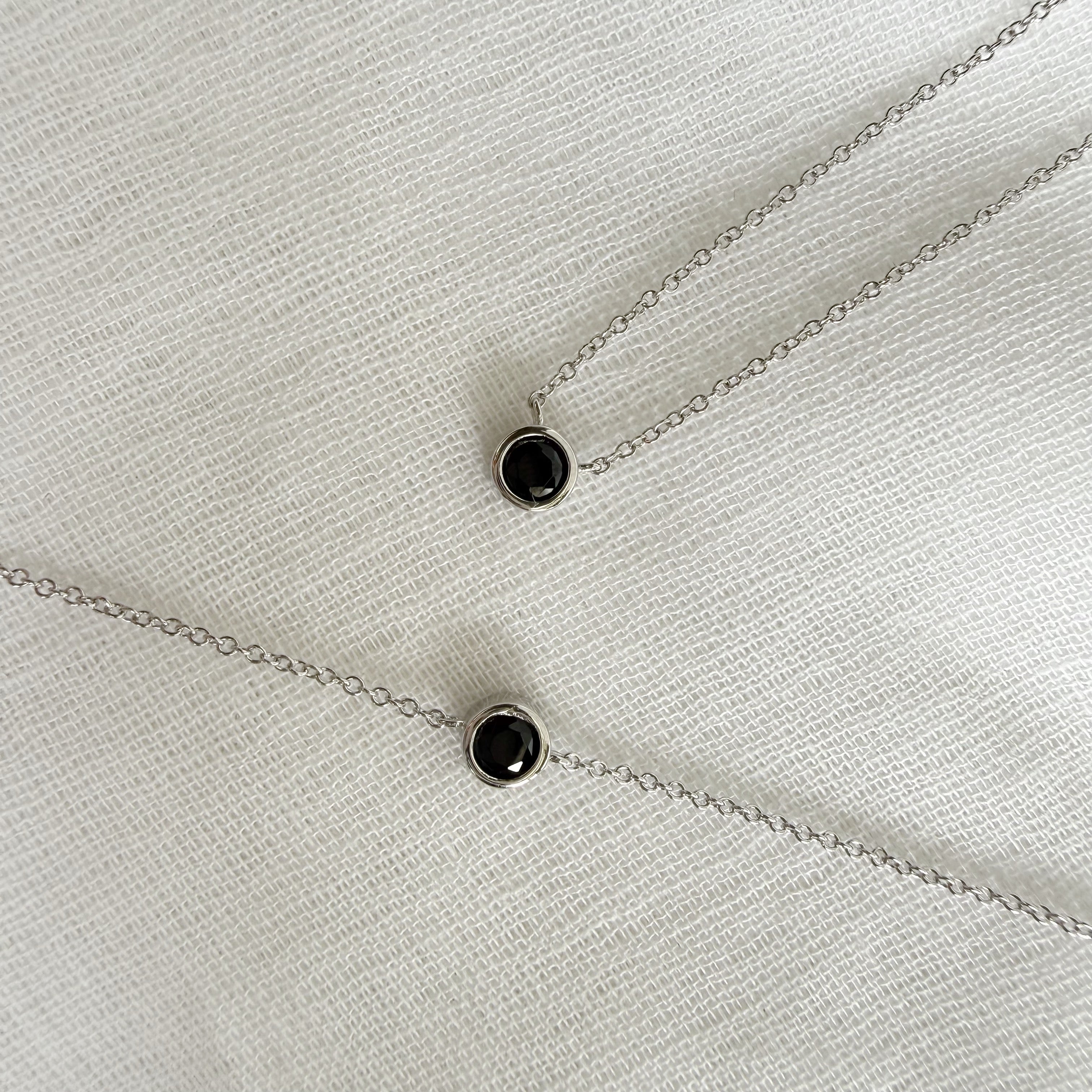 Noir Silver Necklace + Bracelet Set