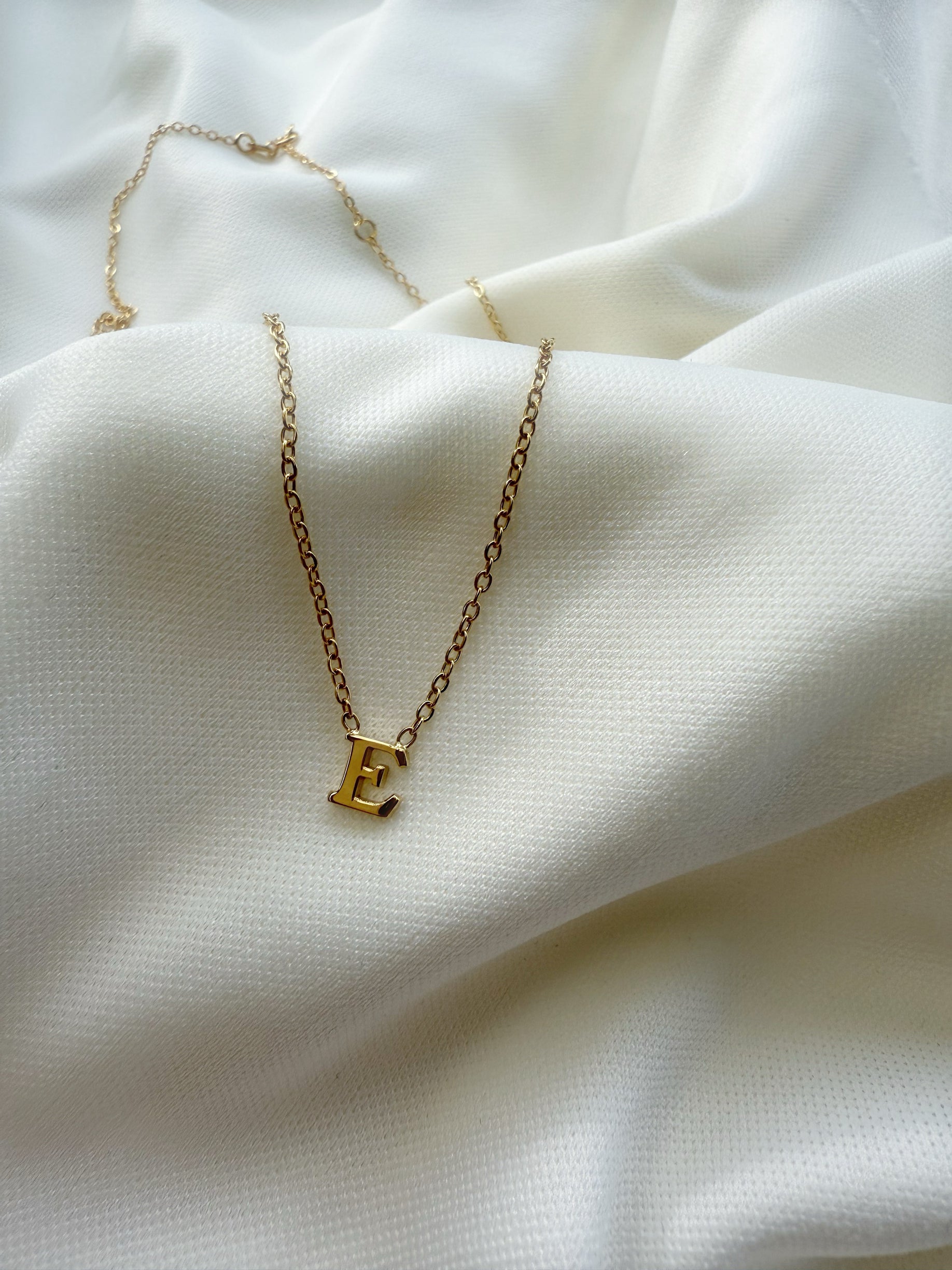 Baby Initial Necklace – Solid Gold (Handmade to Order)