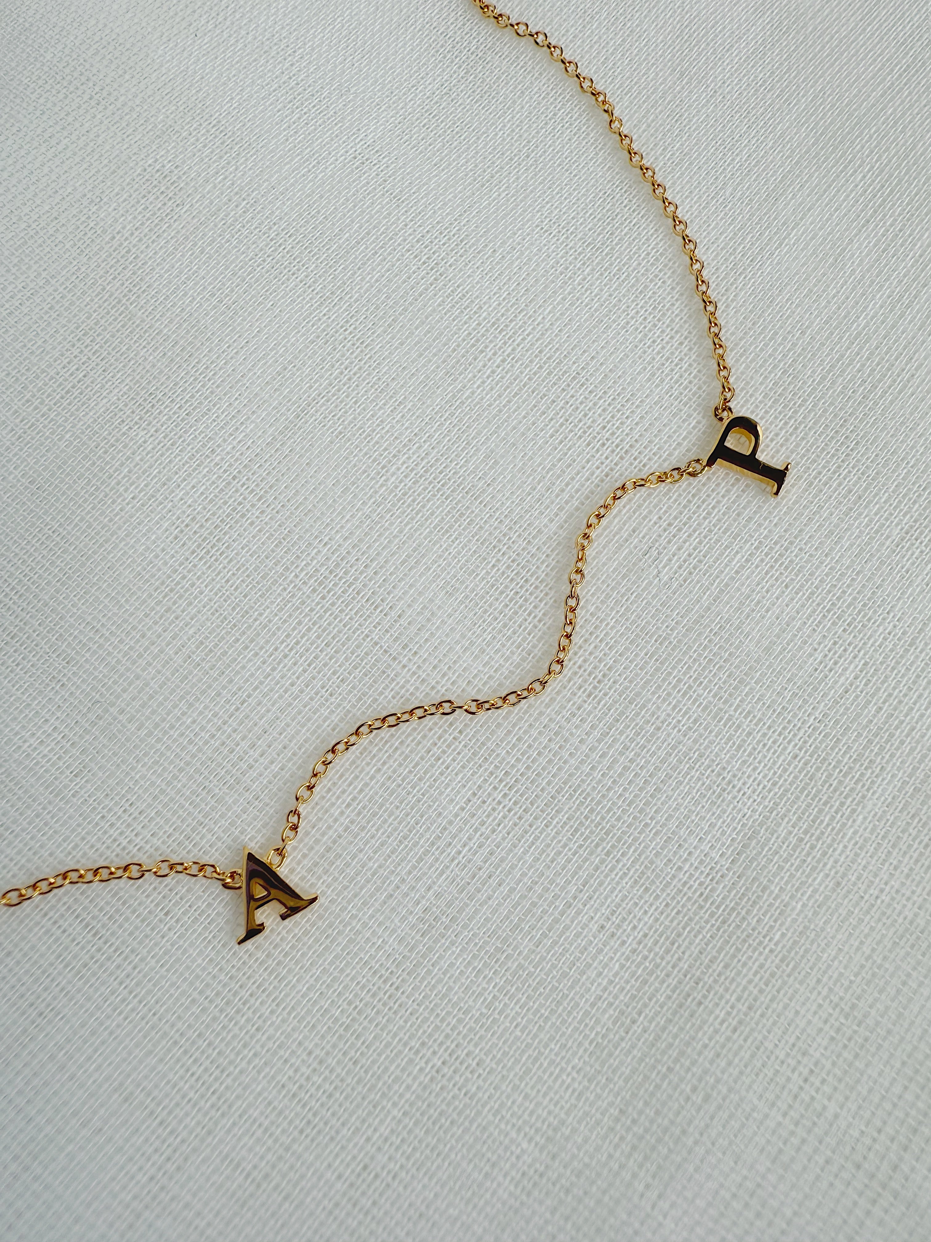Custom Gold Plated Initial Necklace – A P