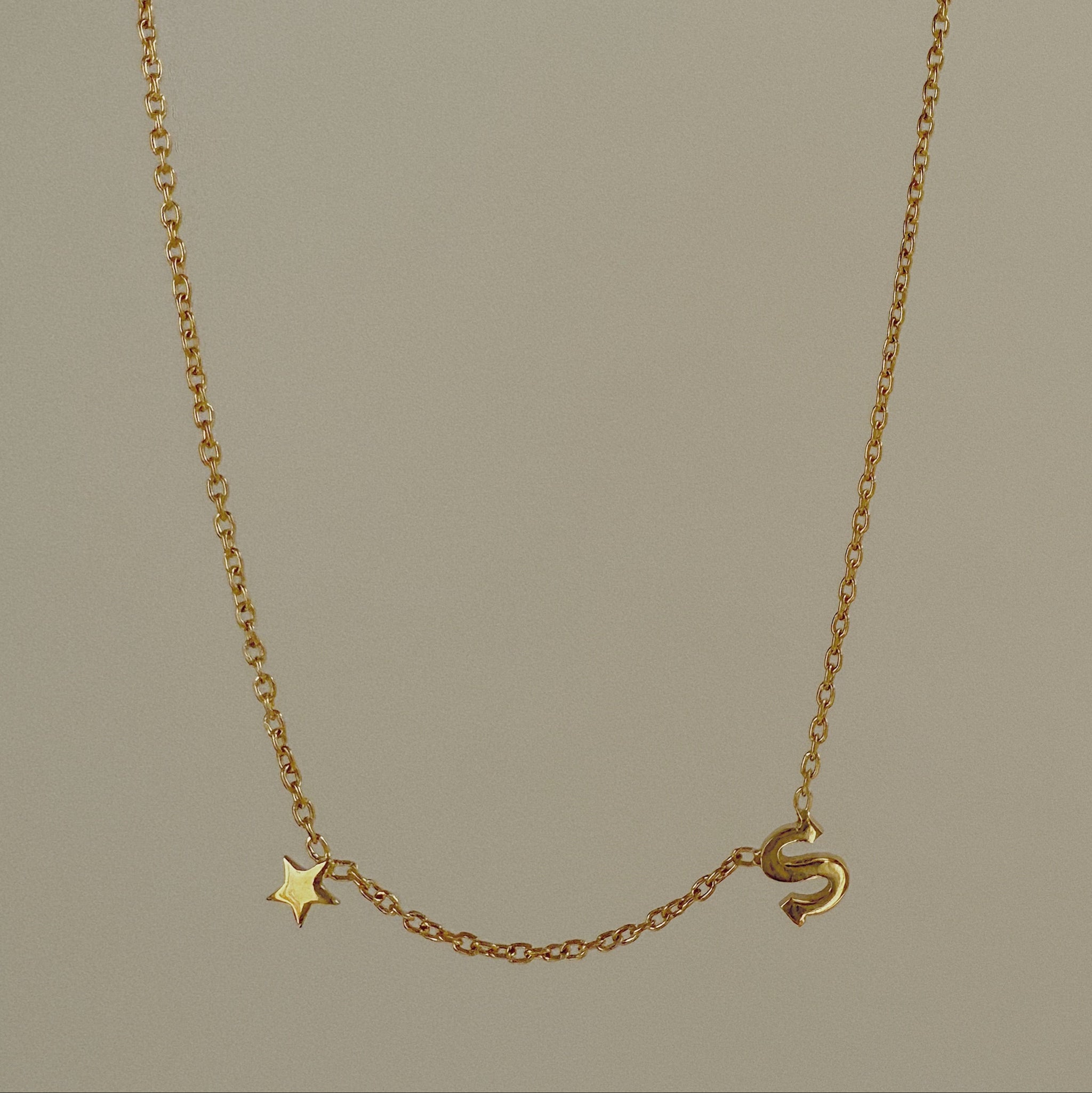 Baby Initial & Symbol Necklace – Solid Gold (Handmade to Order)