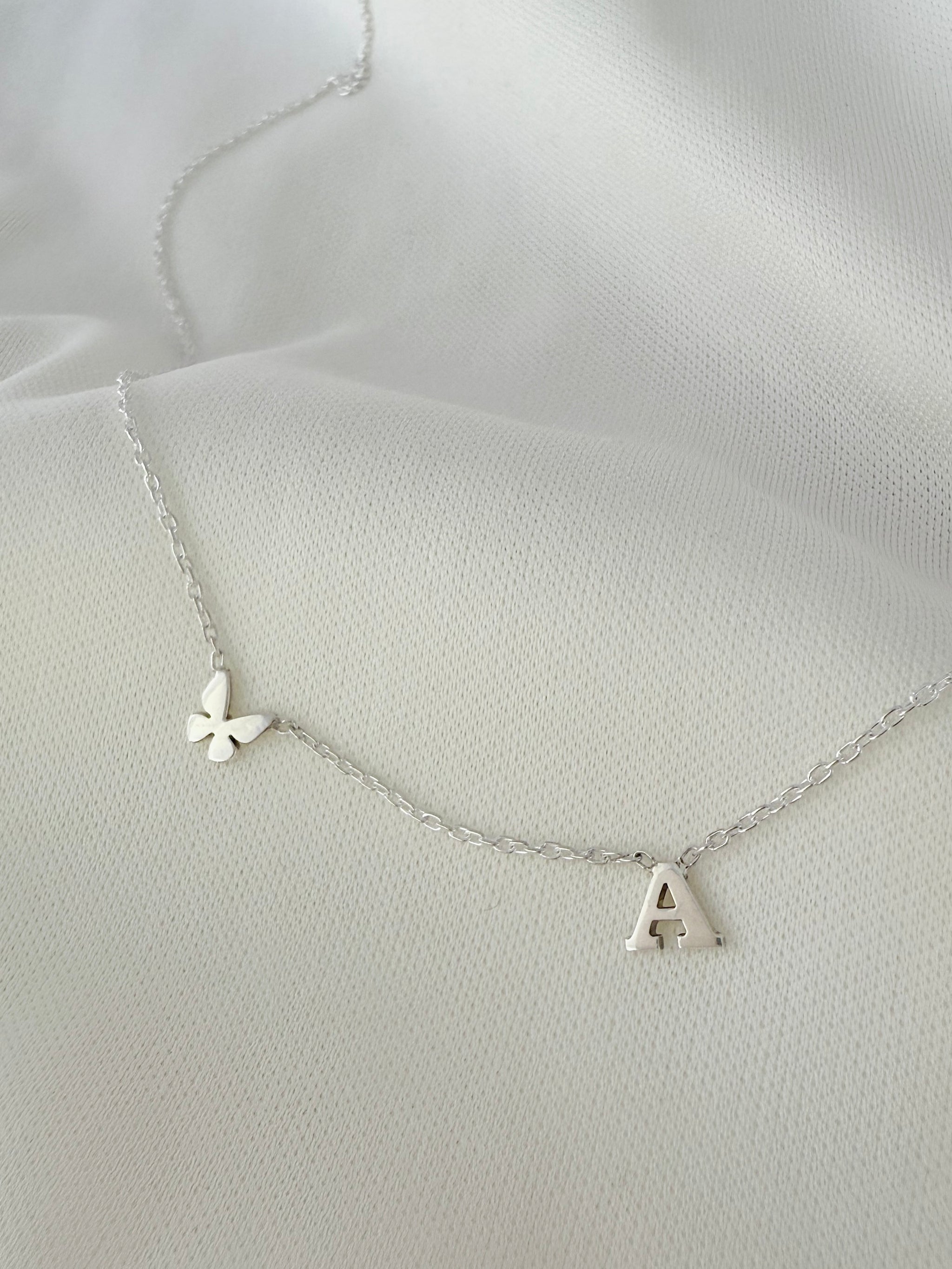 Baby Initial & Symbol Necklace – Sterling Silver (Handmade to Order)