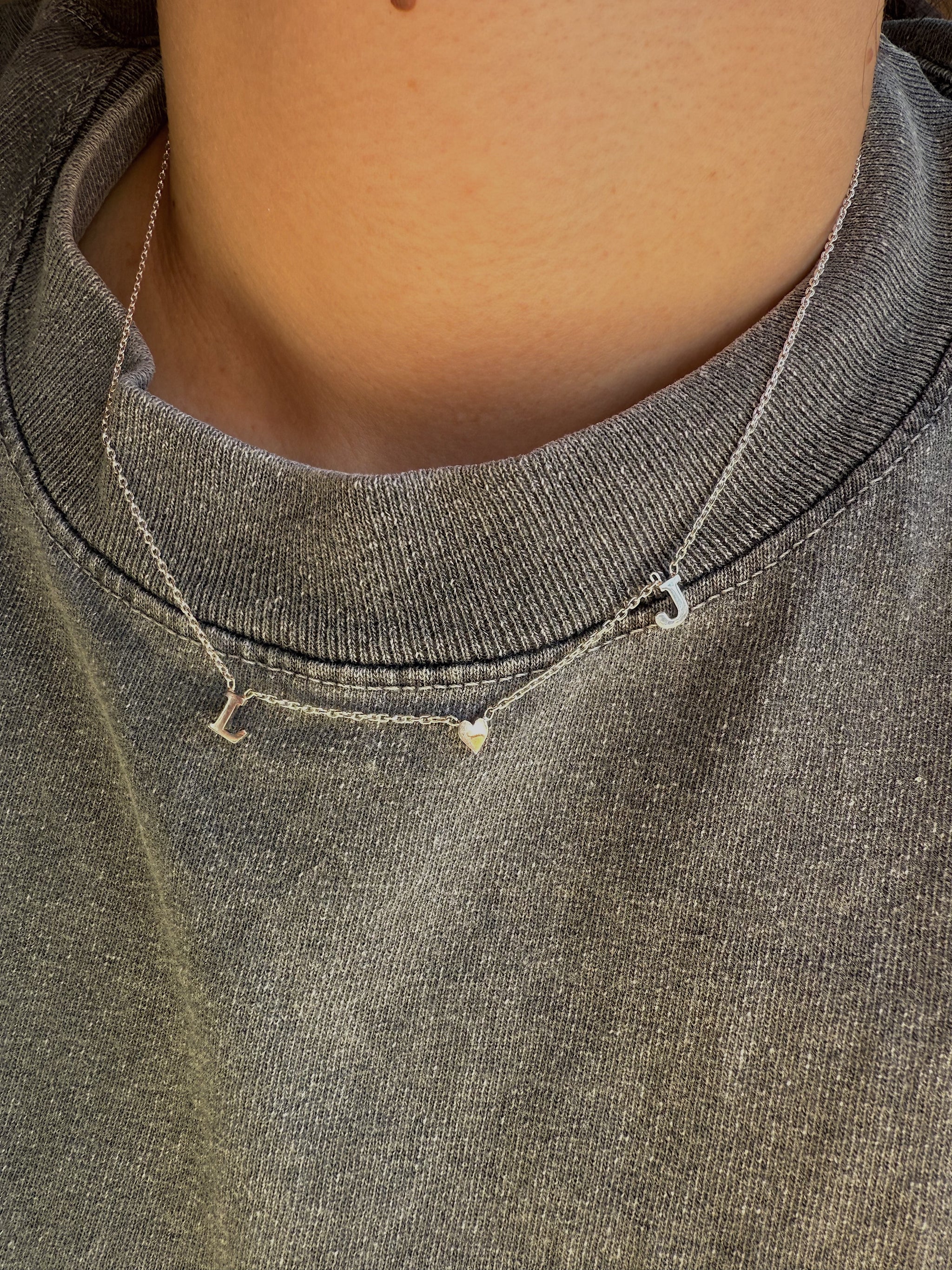 Baby Initial & Symbol Necklace – Sterling Silver (Handmade to Order)