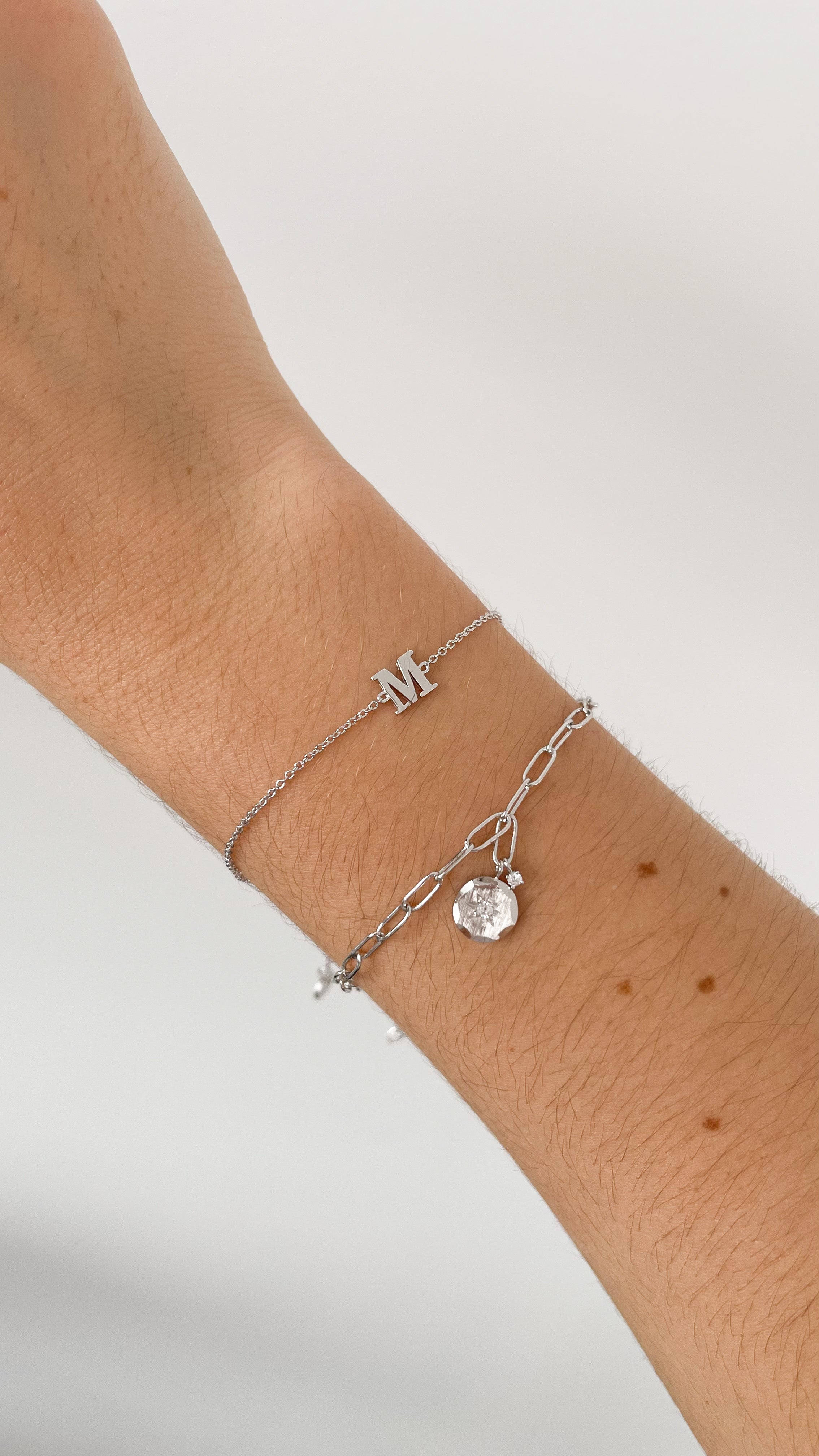 Baby Initial & Symbol Bracelet – Sterling Silver (Handmade to Order)