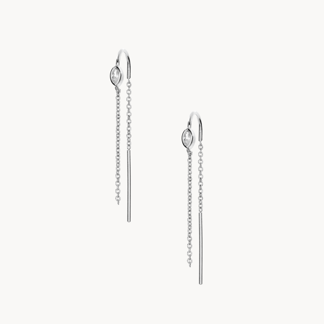 Lights Silver Threader Earrrings