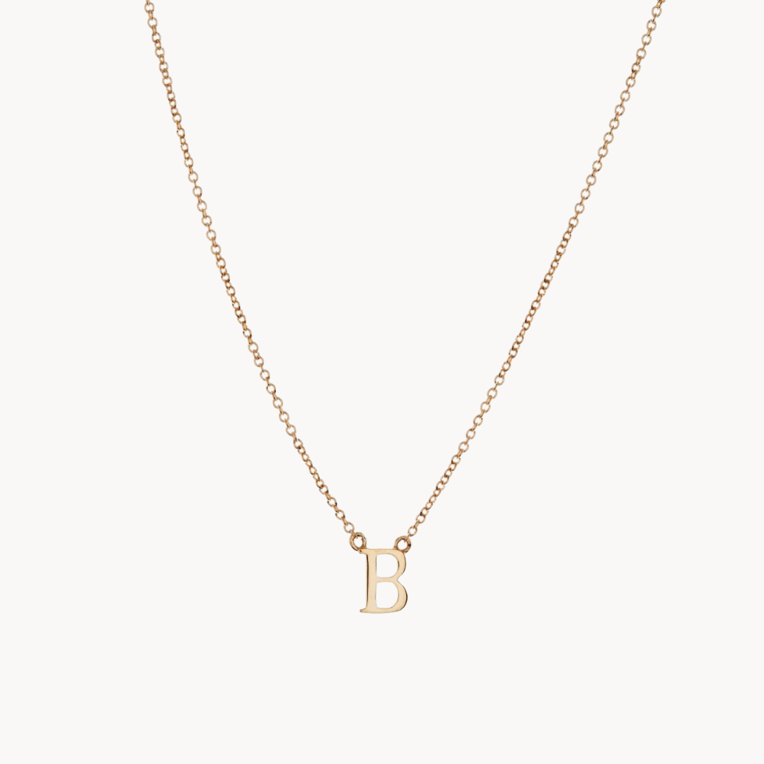 Classic Baby Initial Necklace – Solid Gold