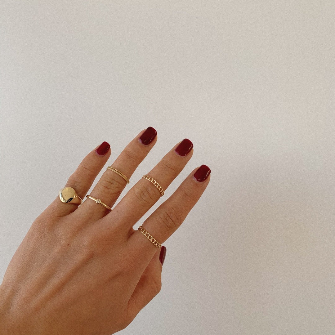 9K Gold 2-Band Pinky Ring Set